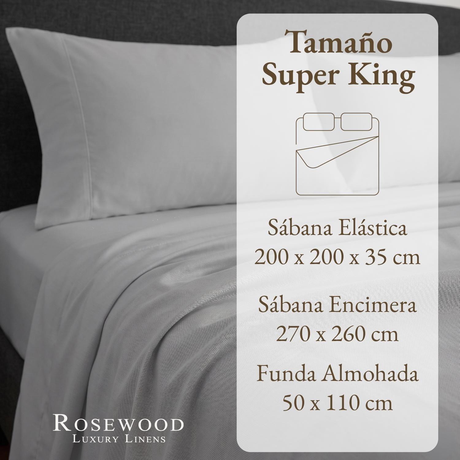 Sabanas Super King 100% Algodon 500 Hilos Premium Rosewood-6