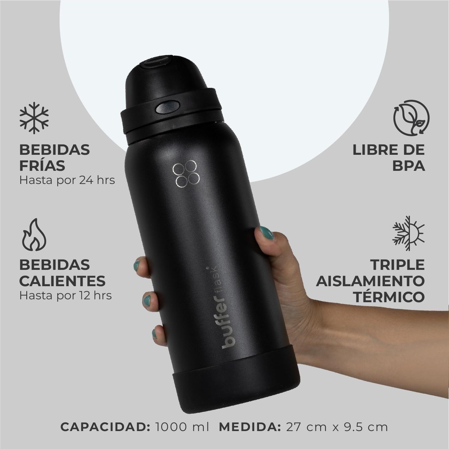 Termo Botella Termica Agua Buffer Acero Inox 1L x2-2