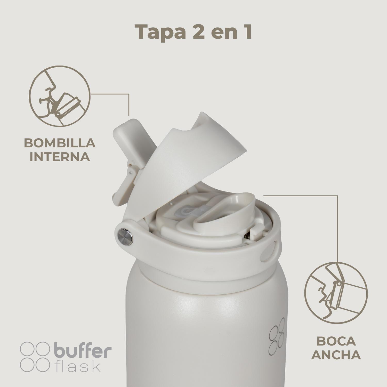 Termo Botella Termica Agua Buffer Acero Inox 1L x2-4