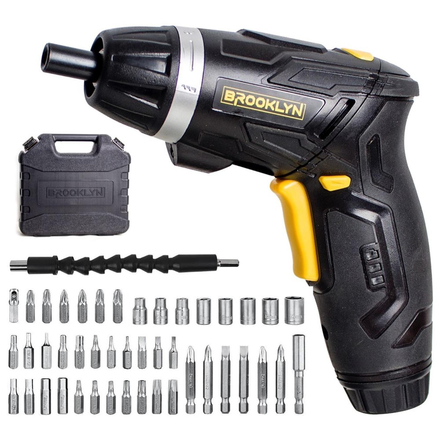 Atornillador Inalambrico 4V Brooklyn +Maleta + 45 Accesorios-0