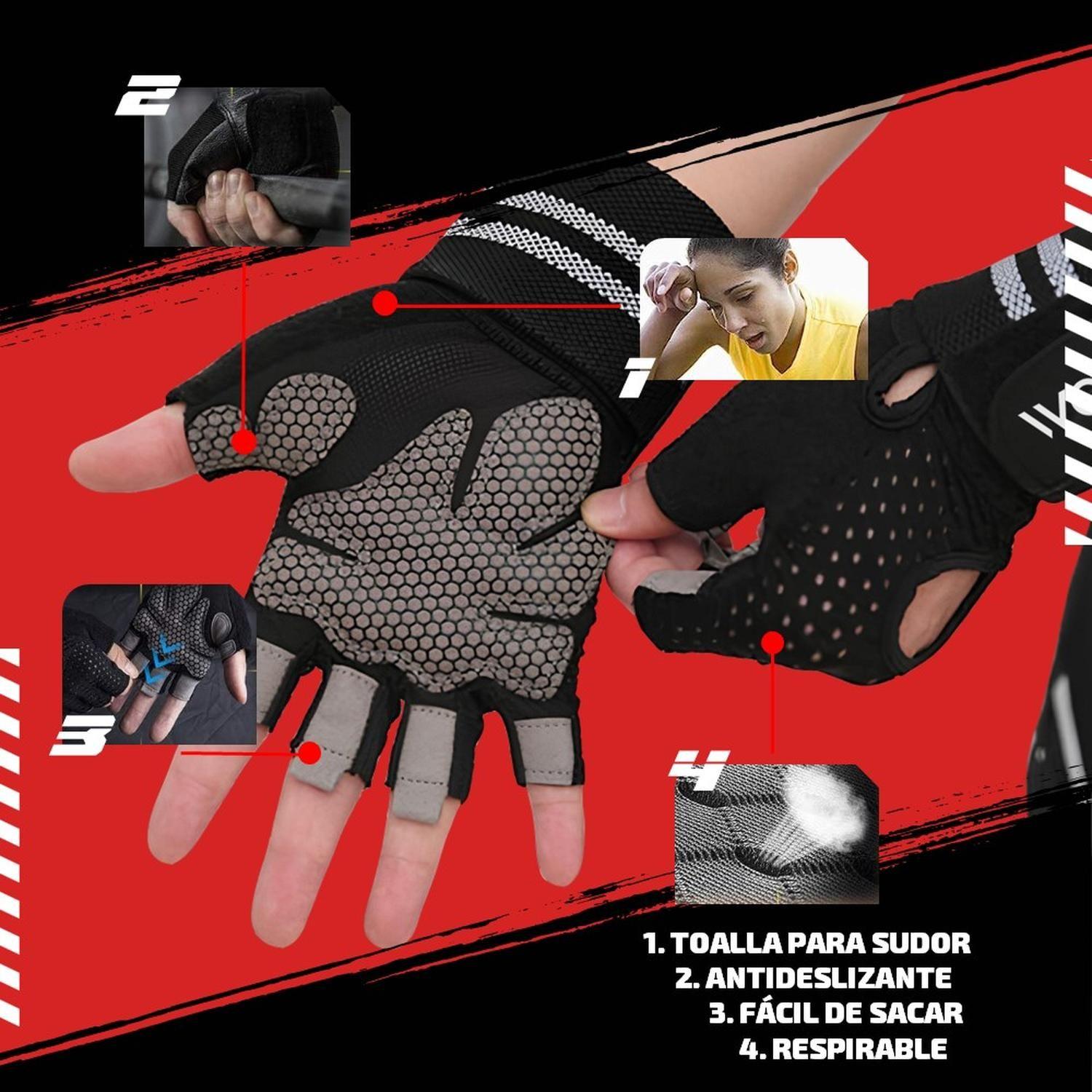 Guantes Entrenamiento Con Muñequera Worx Gimnasio Pesas Gym negro-3