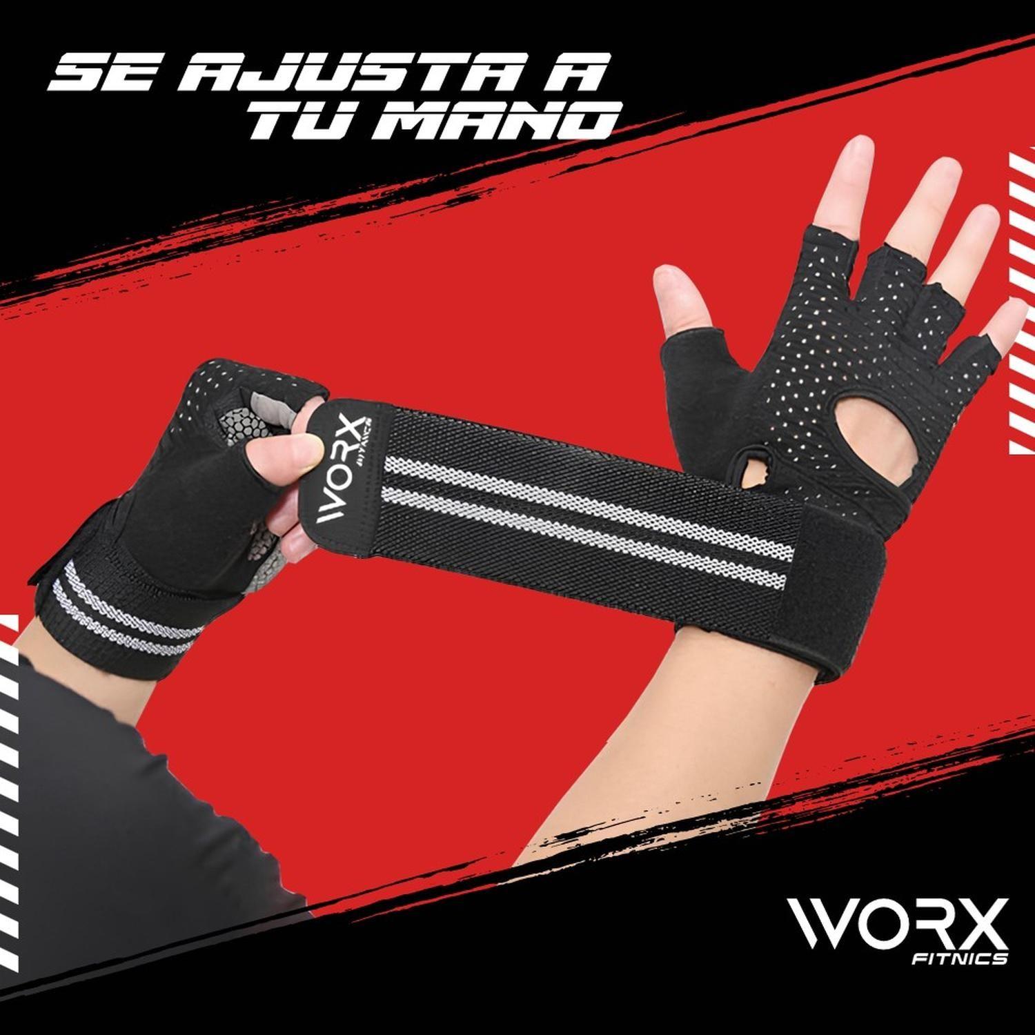 Guantes Entrenamiento Con Muñequera Worx Gimnasio Pesas Gym negro-6