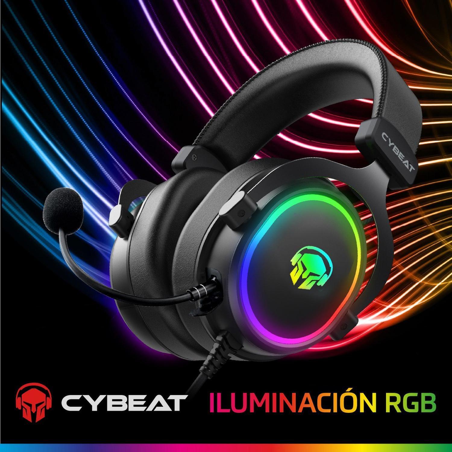 Audifonos Gamer Cybeat Flawless PC USB Luz RGB Driver 53mm-1