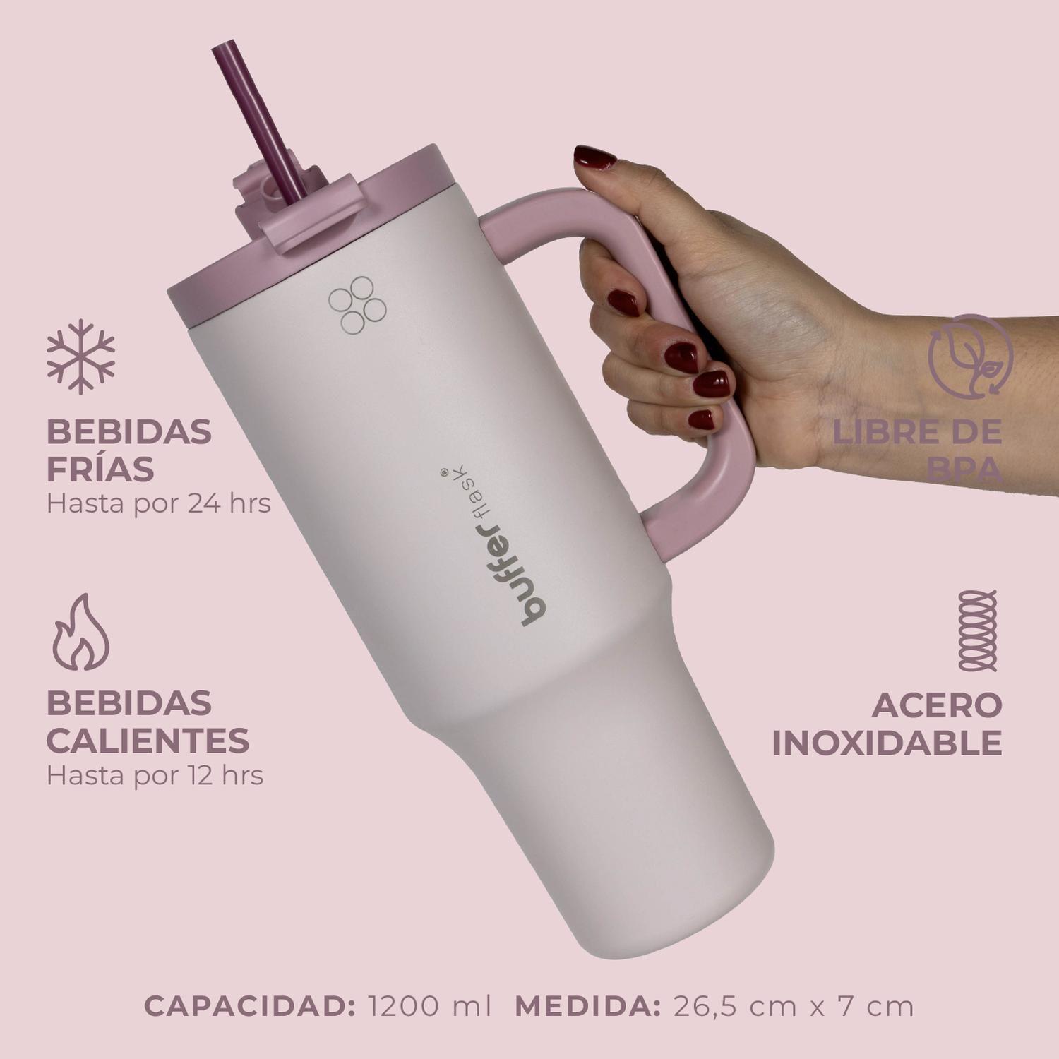 Vaso Termico Vaso Mug Termo 1,2L Acero Inox Buffer Salmón-2