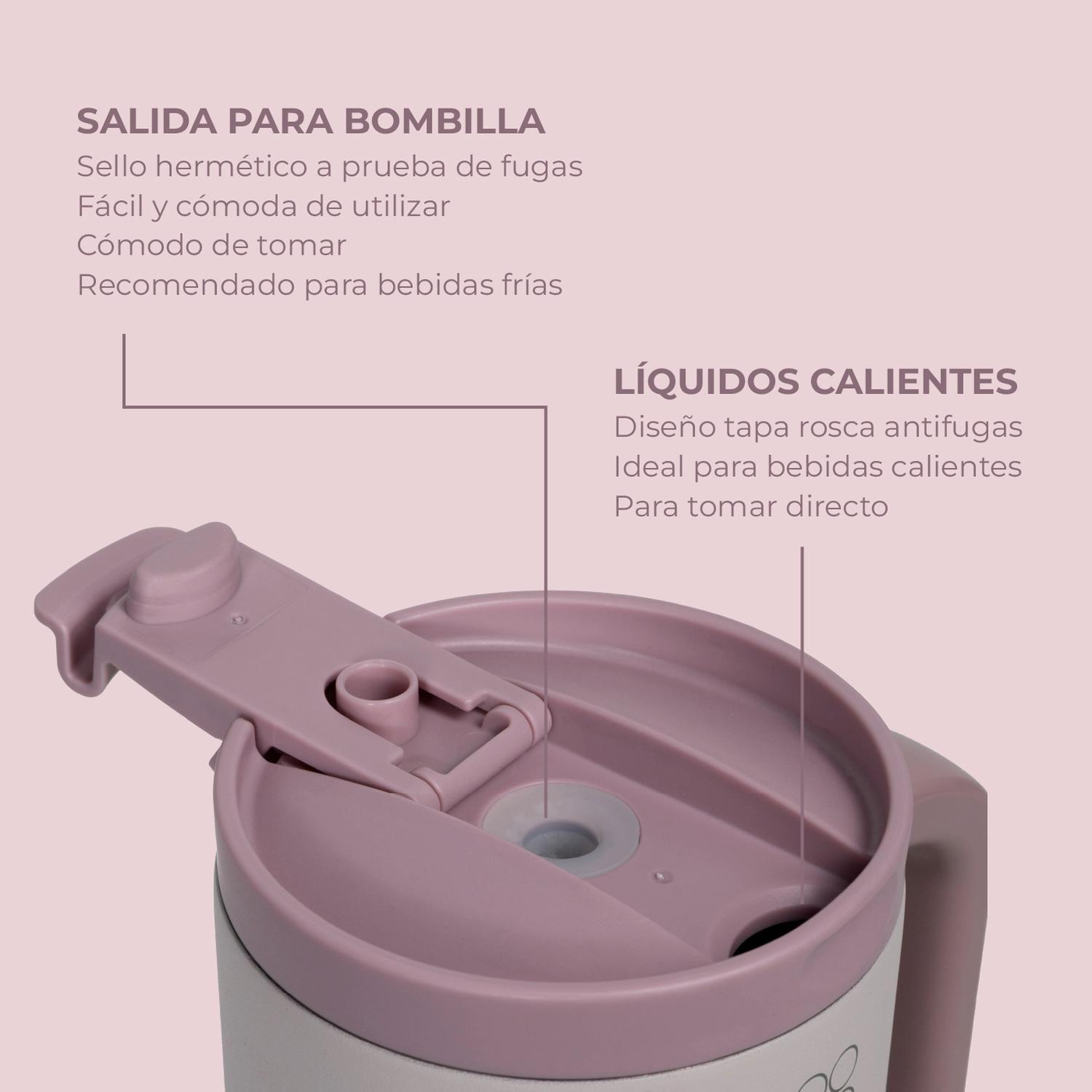 Vaso Termico Vaso Mug Termo 1,2L Acero Inox Buffer Salmón-4