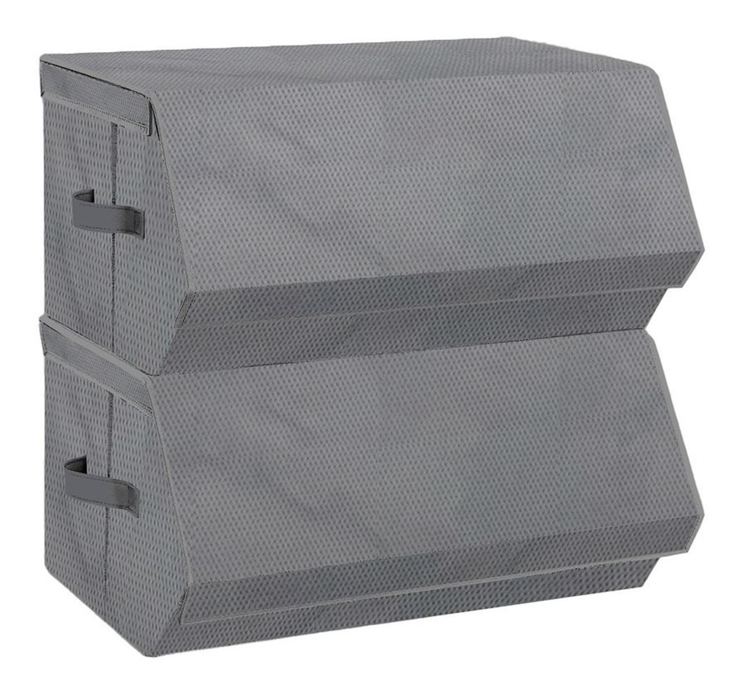 Caja Canasto Organizador de Juguetes CasaTua Set x2 Apilable-0