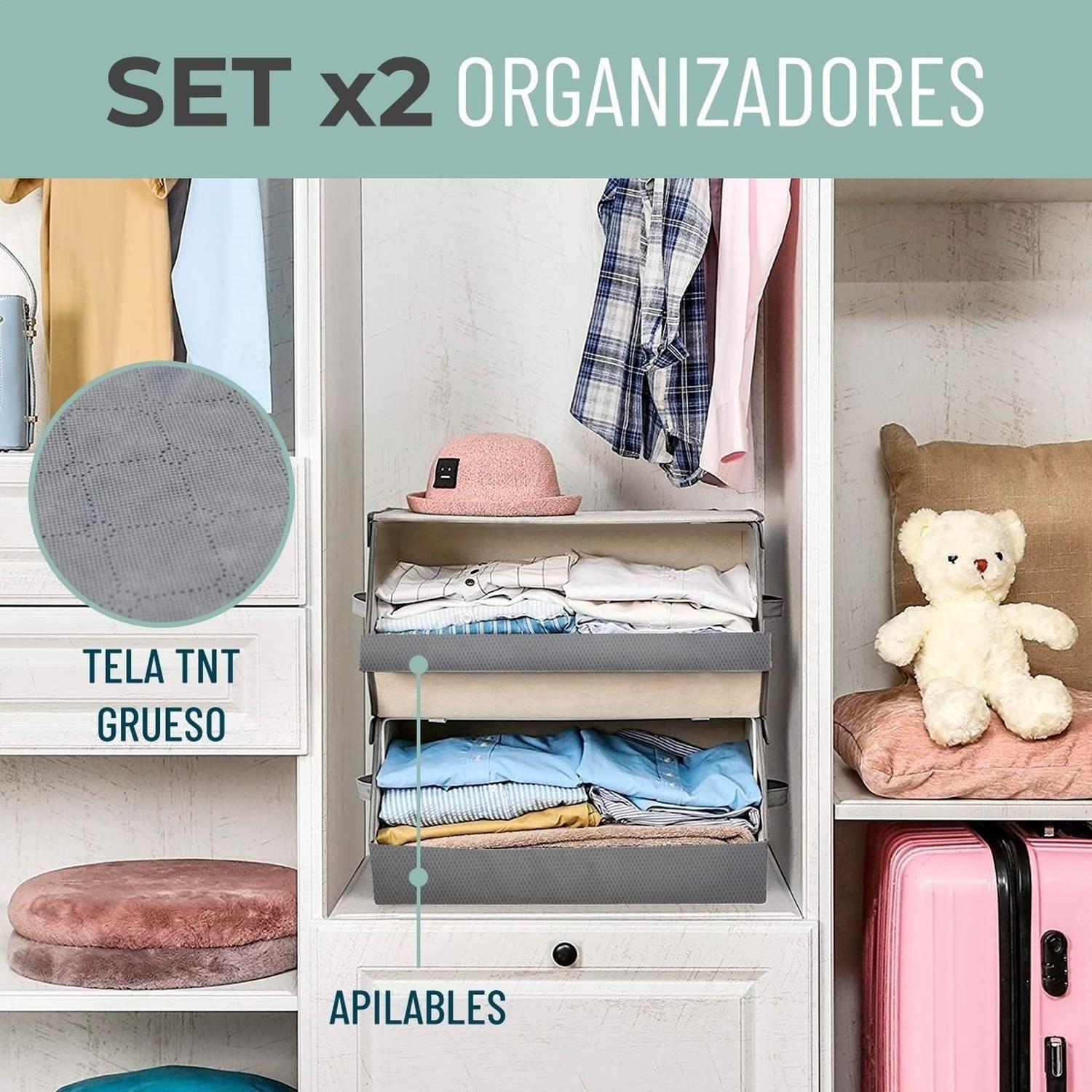Caja Canasto Organizador de Juguetes CasaTua Set x2 Apilable-1