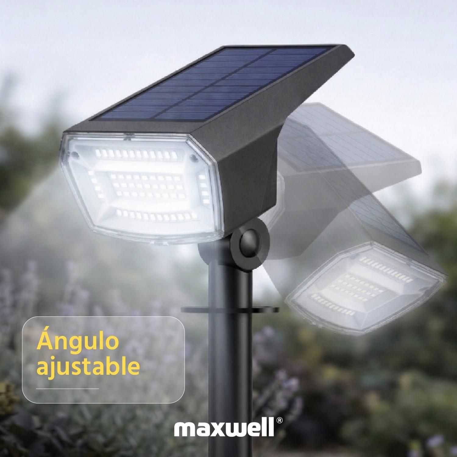Foco Lampara Estaca Solar LED Jardin Maxwell Impermeable x2-7