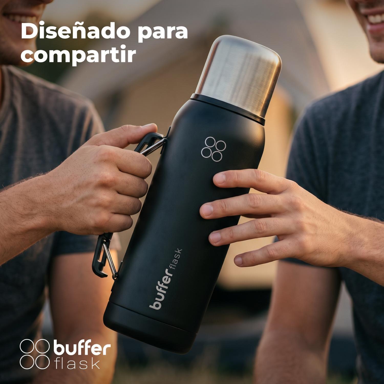 Termo Mate 1 Litro 2 Tapas Acero Inox Buffer Matero Cebador-4