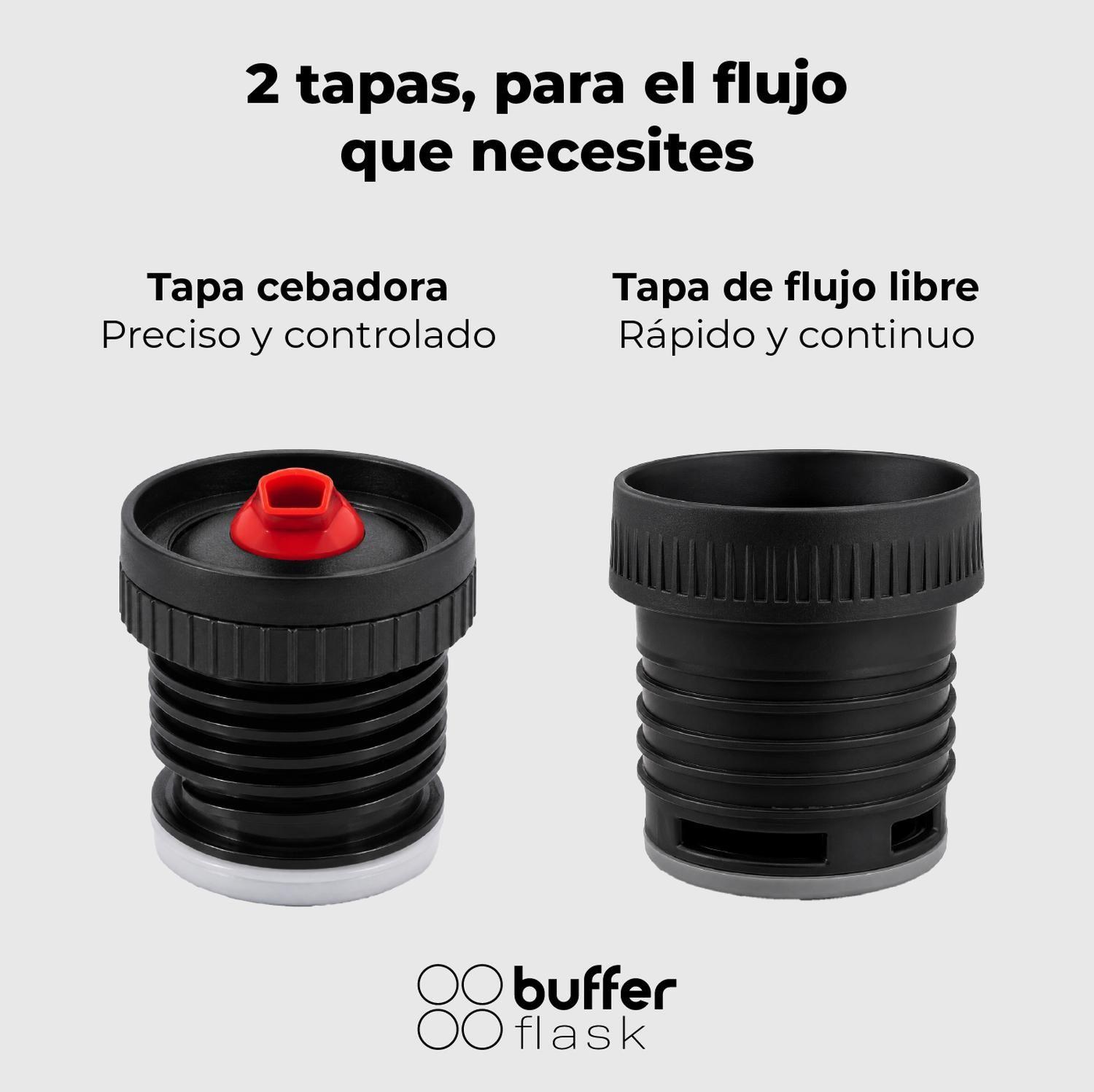Termo Mate 1 Litro 2 Tapas Acero Inox Buffer Matero Cebador-5