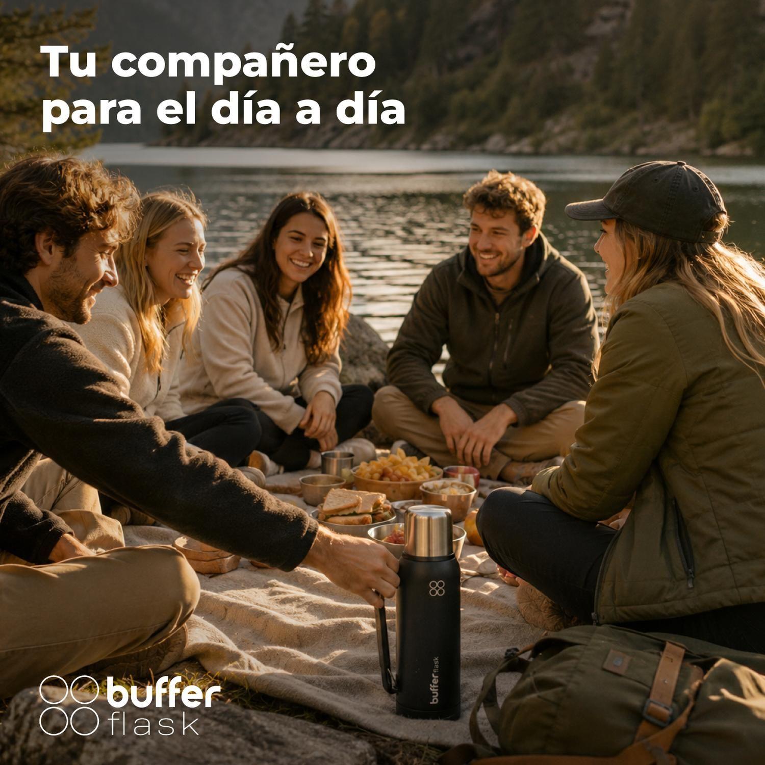 Termo Mate 1 Litro 2 Tapas Acero Inox Buffer Matero Cebador-7
