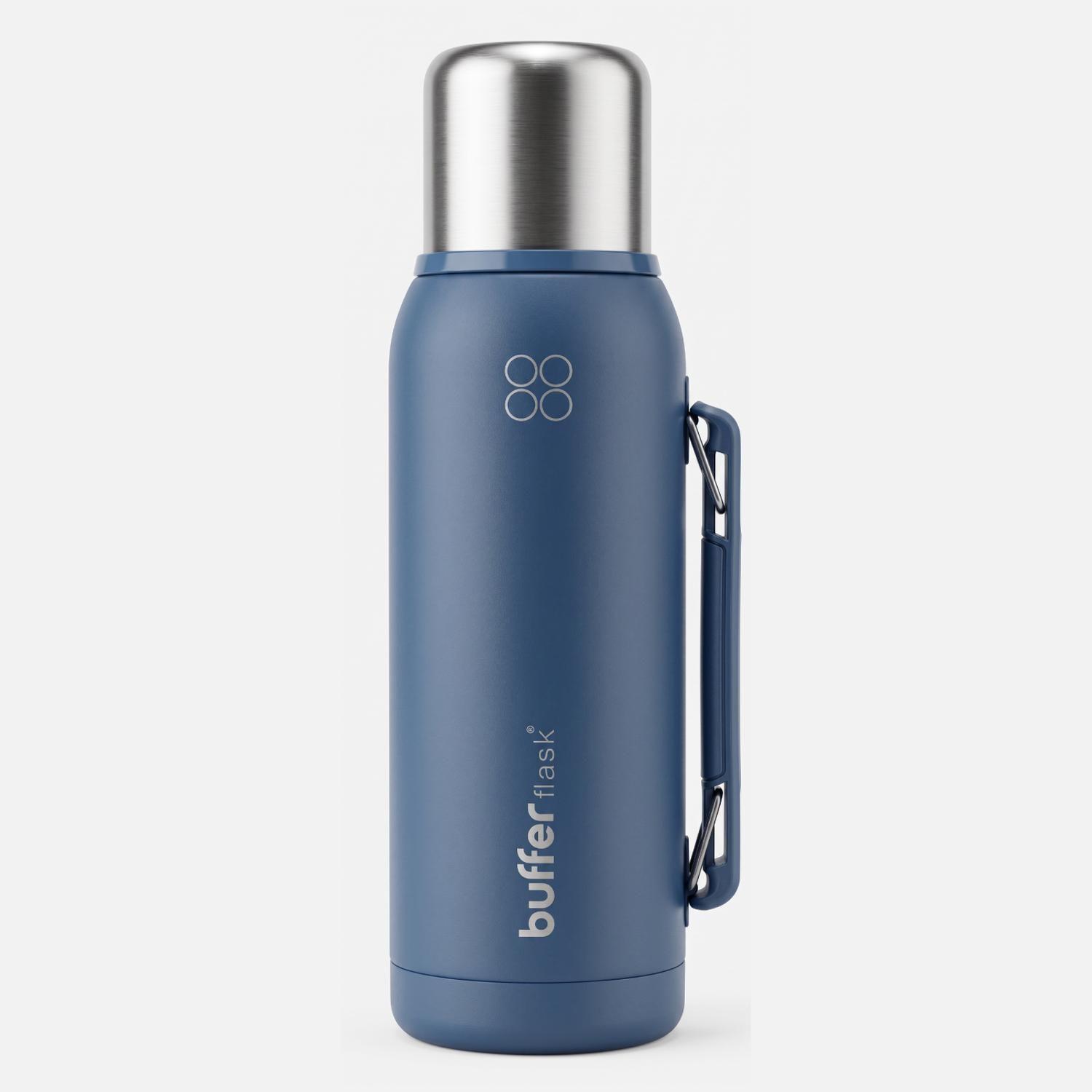 Termo Mate 1 Litro 2 Tapas Acero Inox Buffer Matero Cebador-0