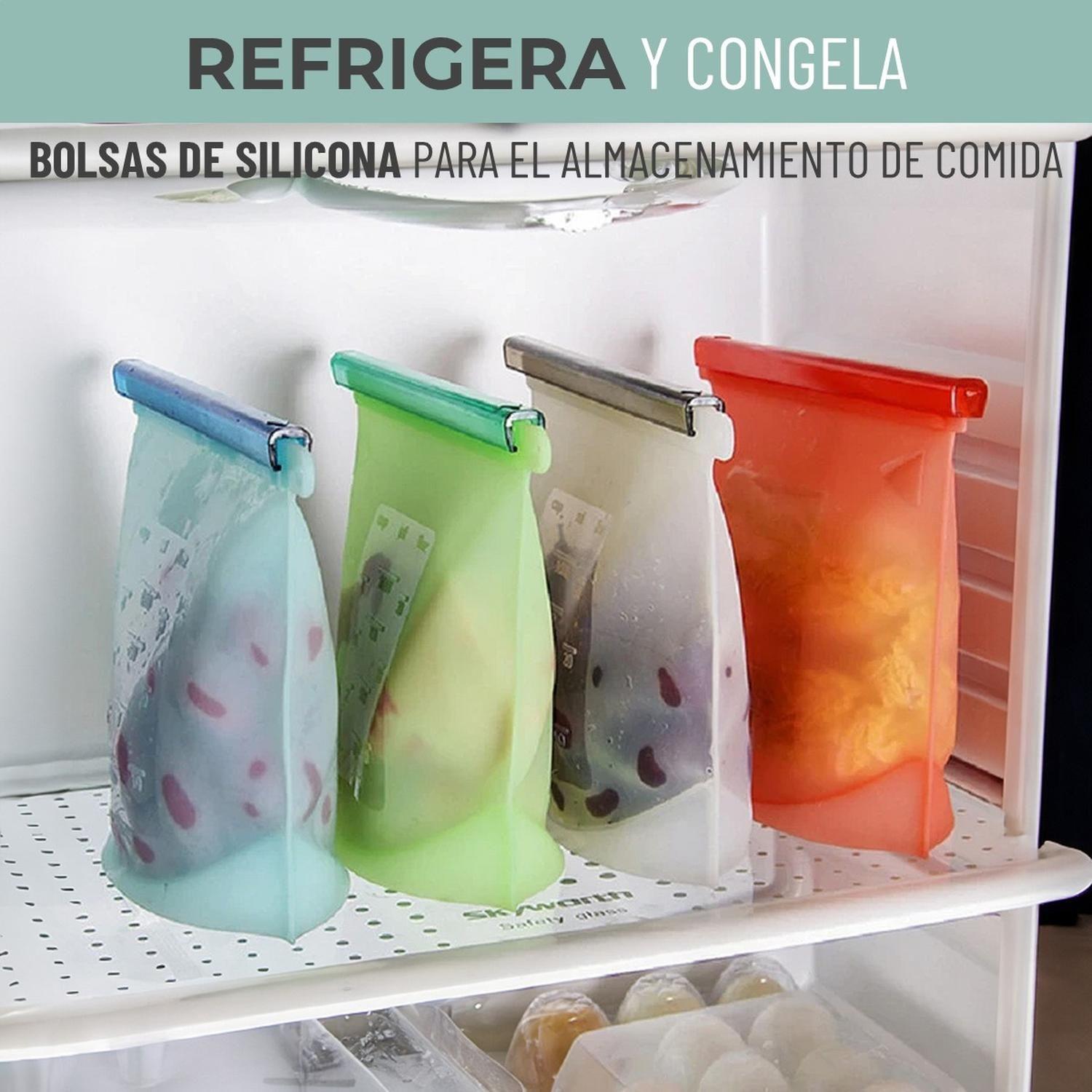 Bolsas Silicona Hermeticas Reutilizables CasaTua Comida Set Celeste-3
