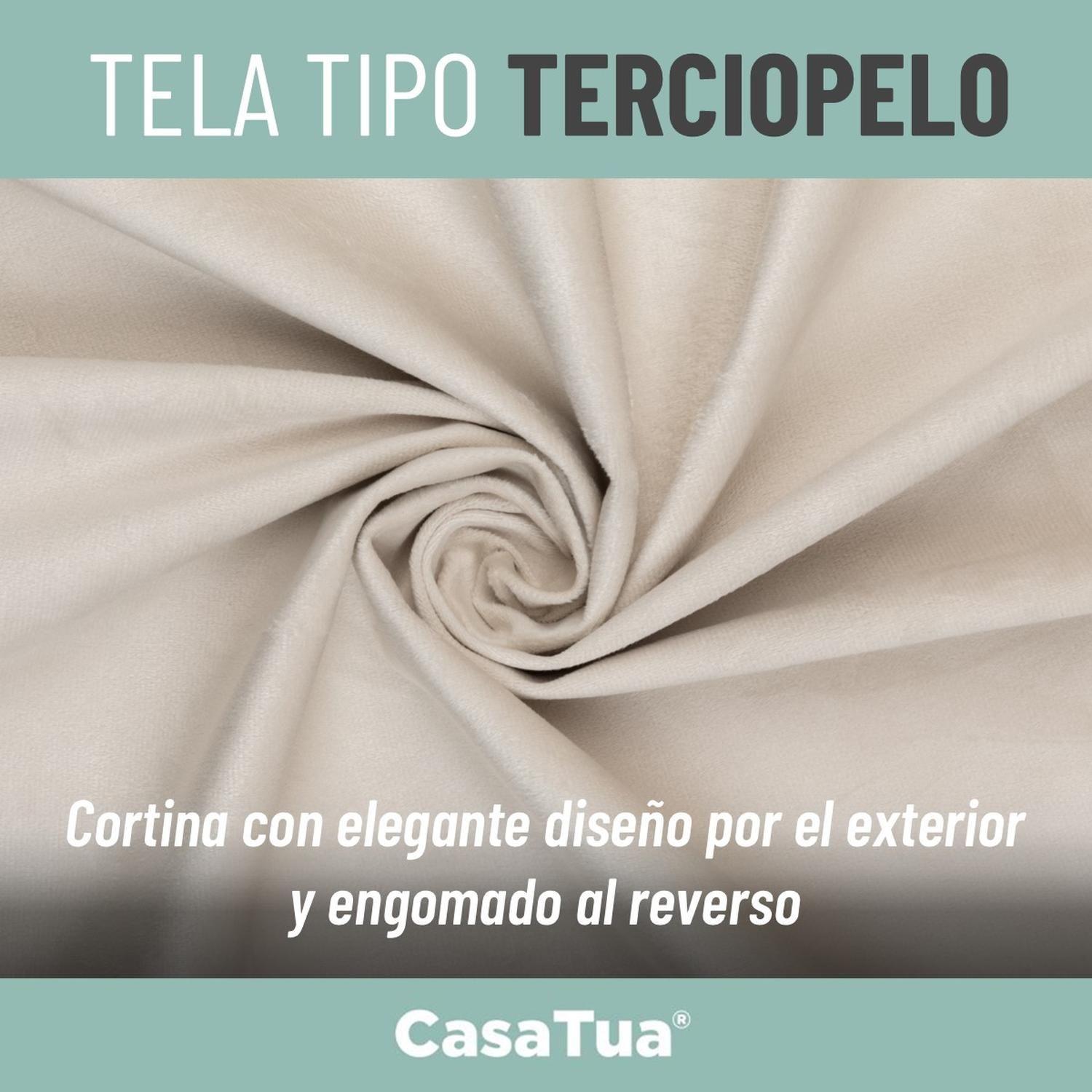 Cortina 100% Blackout Terciopelo Engomada 135x220 Casatua x2-3