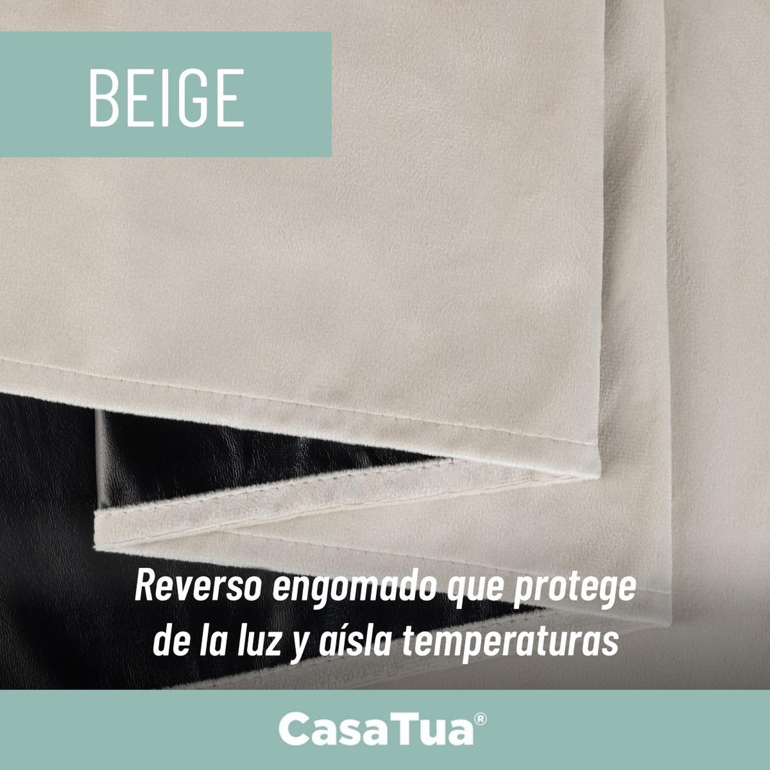 Cortina 100% Blackout Terciopelo Engomada 135x220 Casatua x2-5