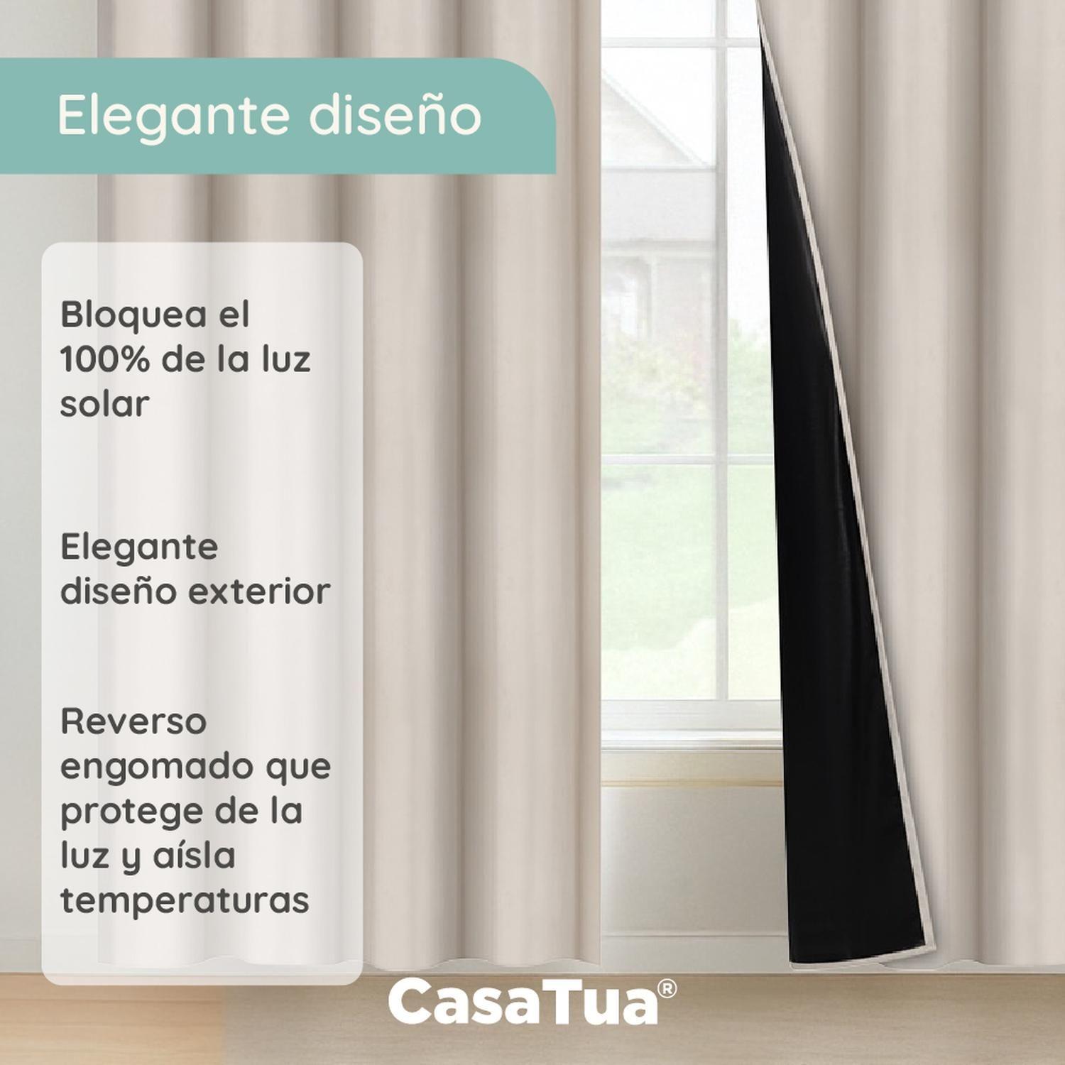 Cortina 100% Blackout Terciopelo Engomada 135x220 Casatua x2-2