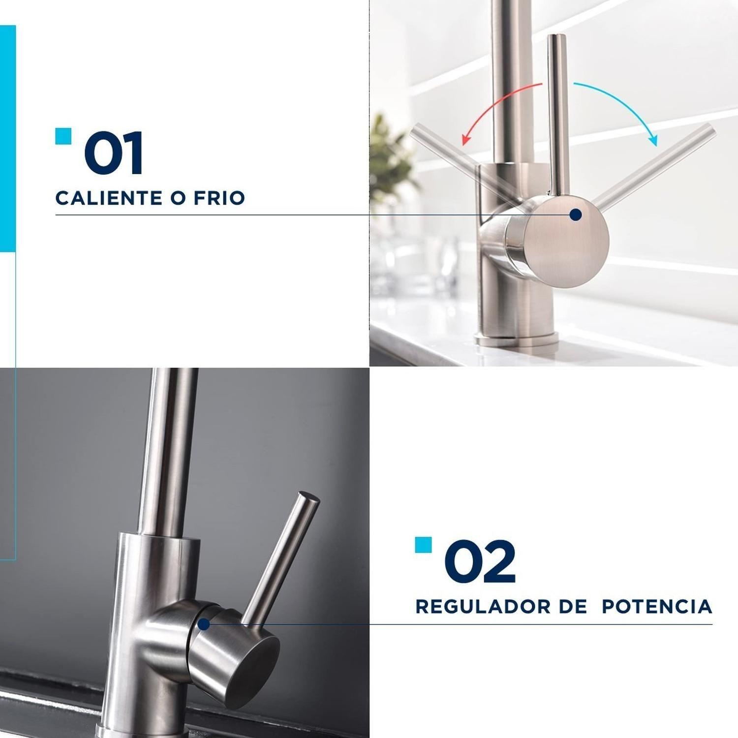 Llave Monomando Lavaplatos Griferia Cocina Premium Coreaqua-4