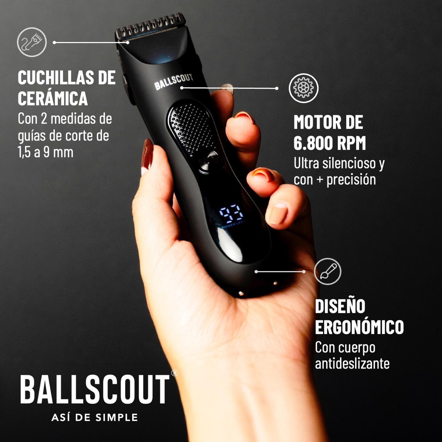 Afeitadora Ballscout Smooth Resistente Al Agua Kit Negro Mate-7