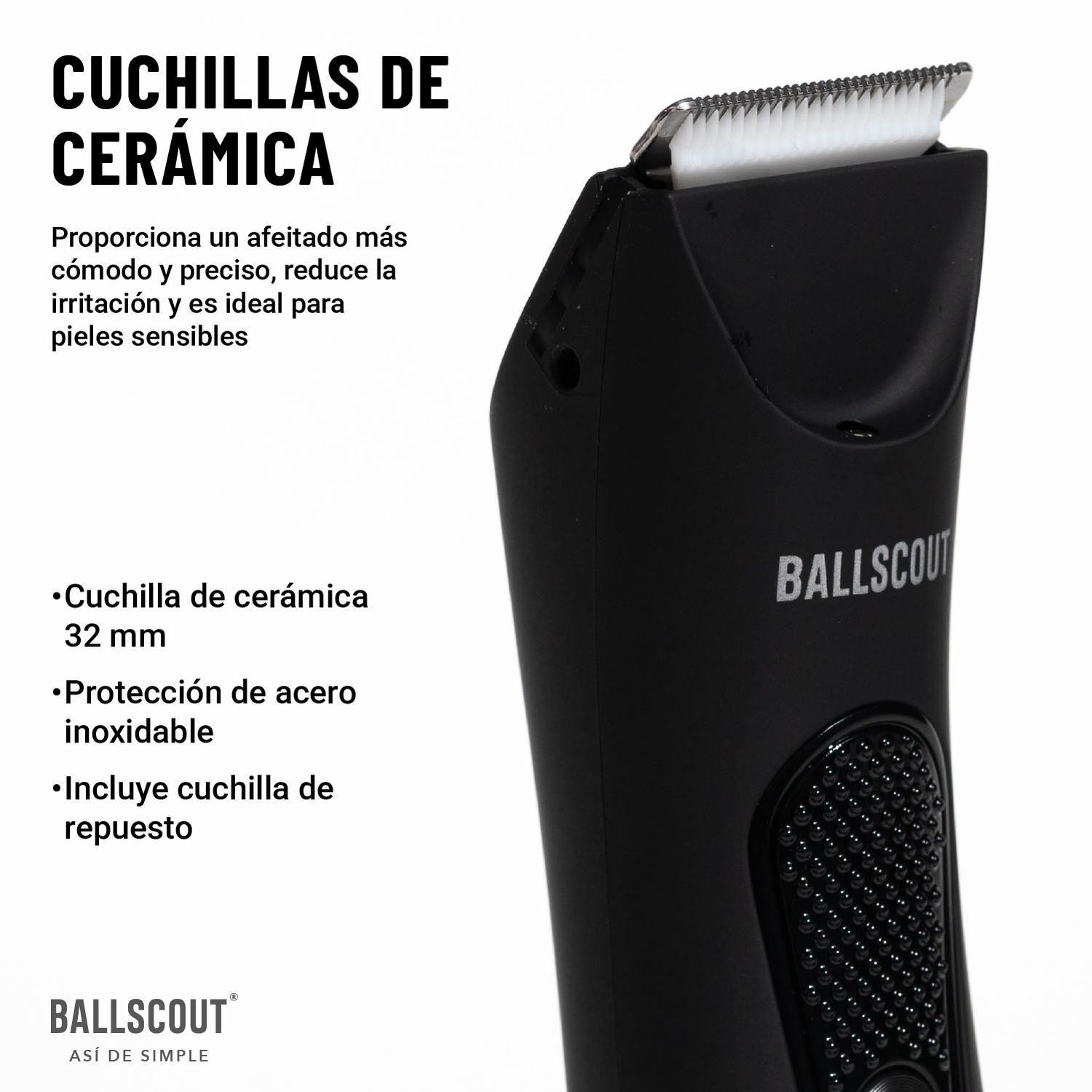Afeitadora Ballscout Smooth Resistente Al Agua Kit Negro Mate-4