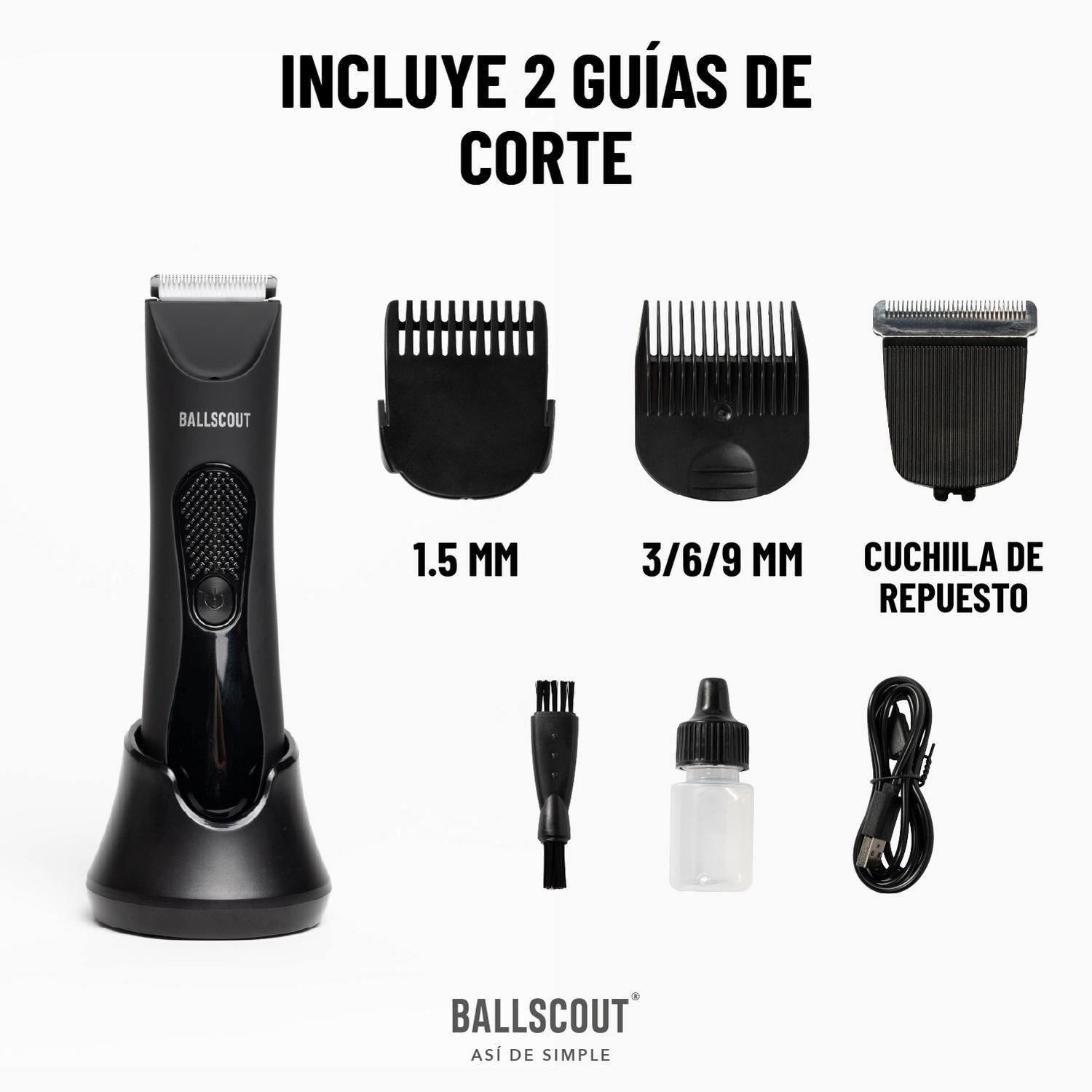 Afeitadora Ballscout Smooth Resistente Al Agua Kit Negro Mate-9