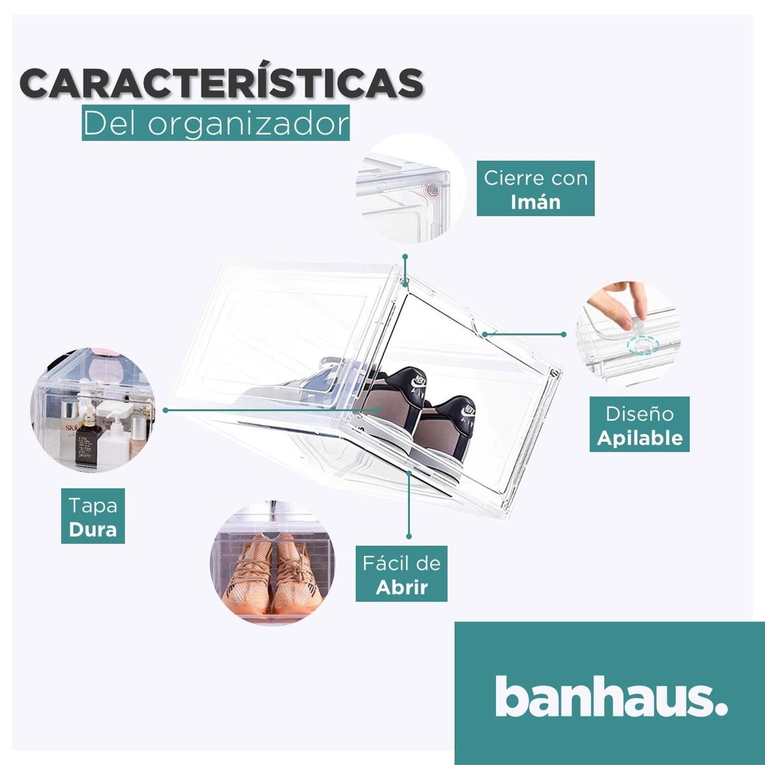 Caja Organizadora De Zapatos Set X4 Banhaus Apilable Premium-2