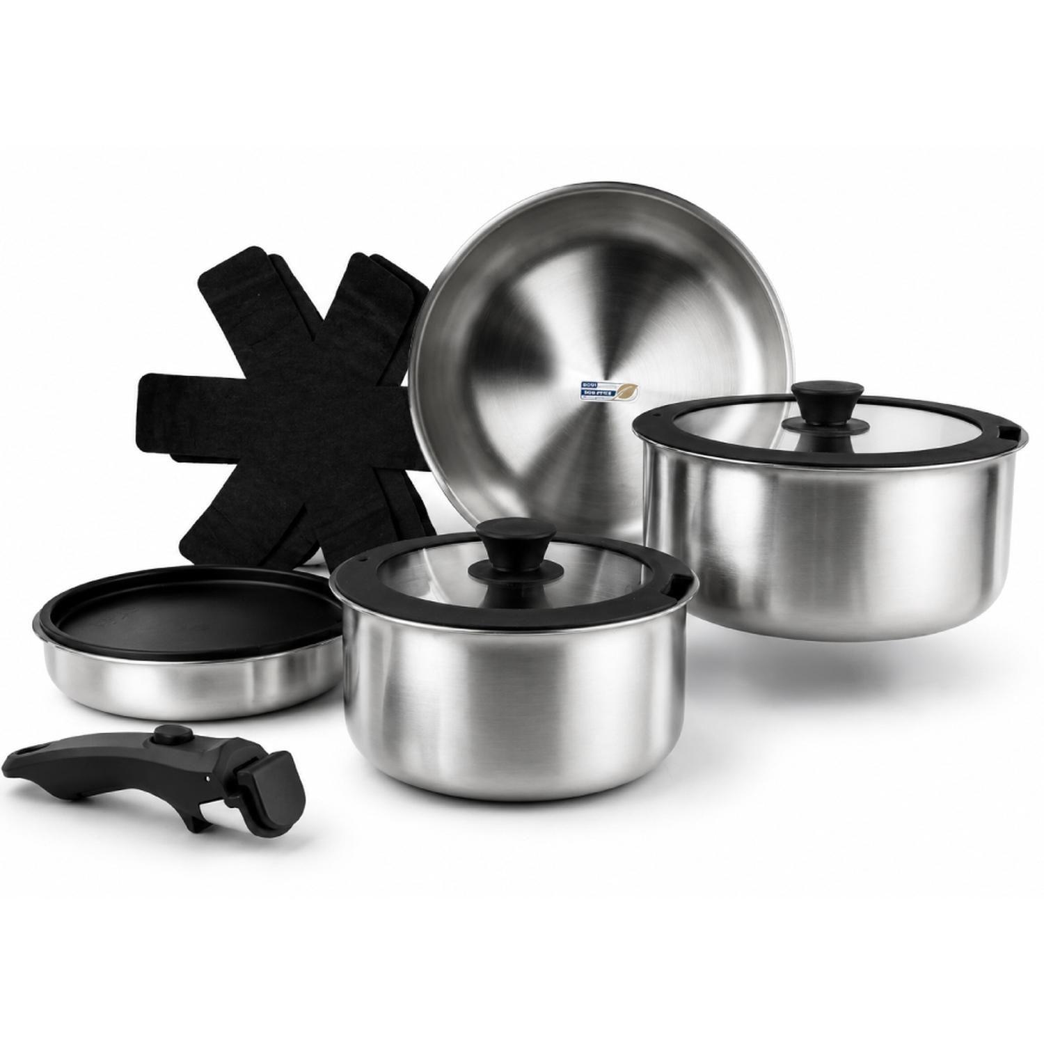 Juego Ollas Sartenes Baum Bateria Cocina Acero Inox 10Pcs-0