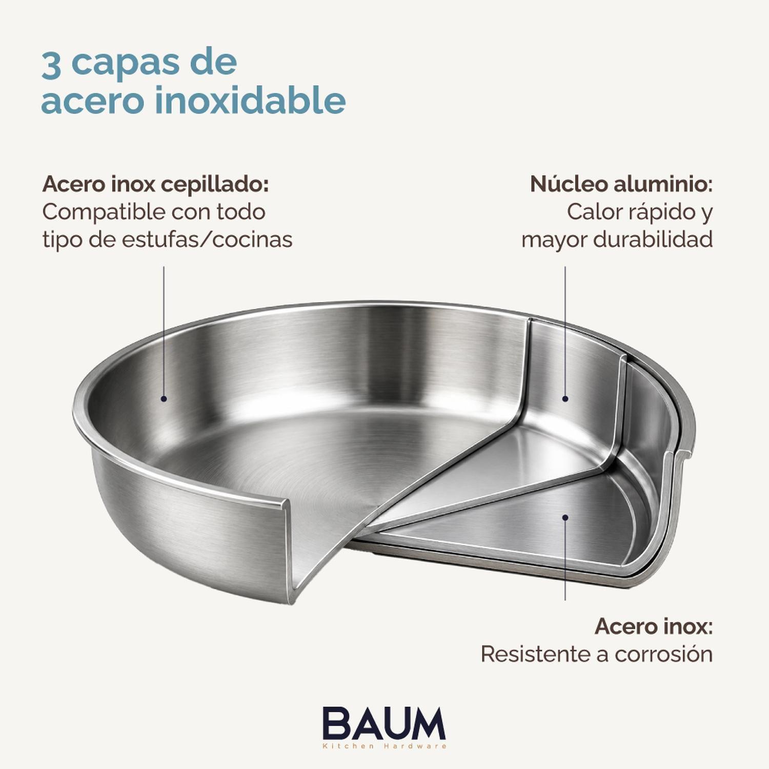 Juego Ollas Sartenes Baum Bateria Cocina Acero Inox 10Pcs-2
