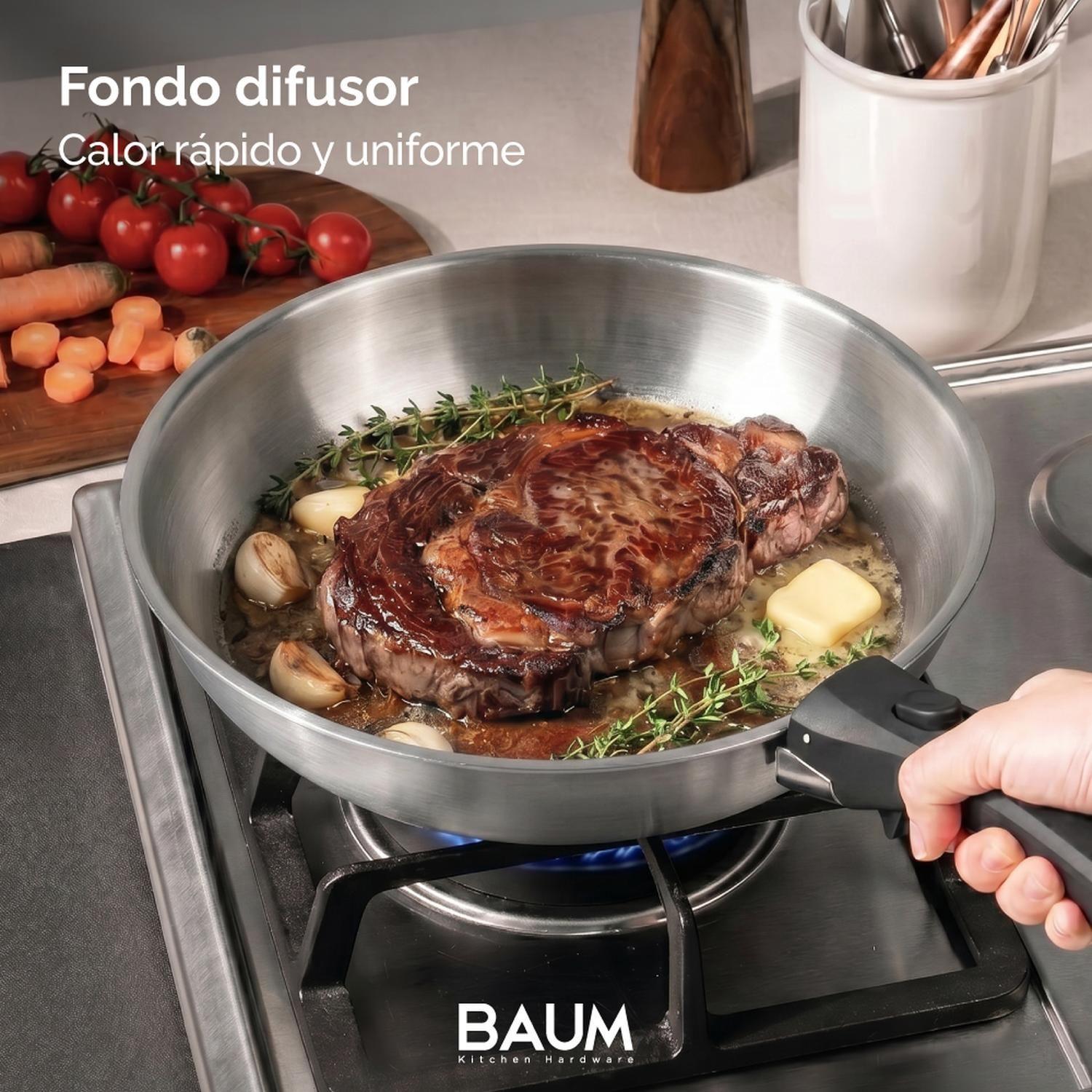 Juego Ollas Sartenes Baum Bateria Cocina Acero Inox 10Pcs-3