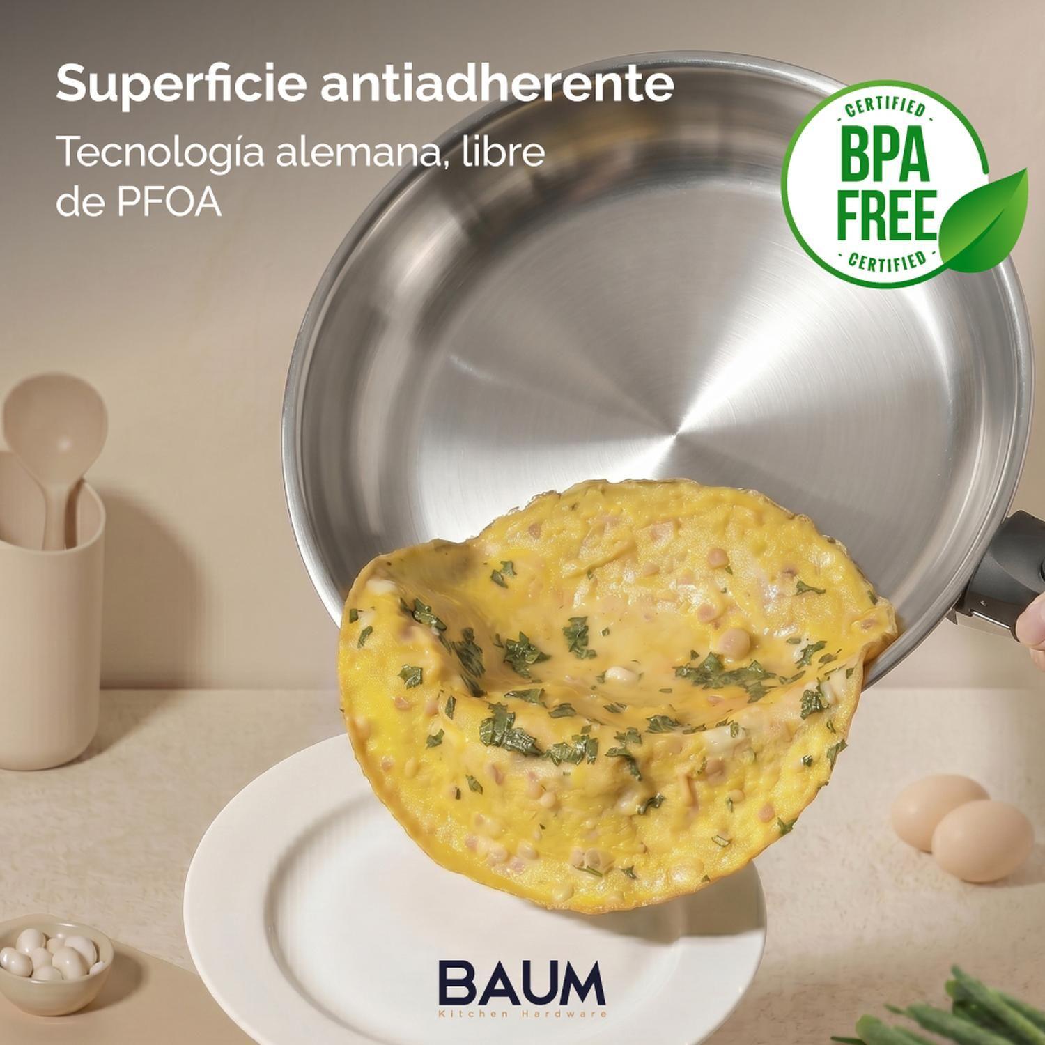 Juego Ollas Sartenes Baum Bateria Cocina Acero Inox 10Pcs-4
