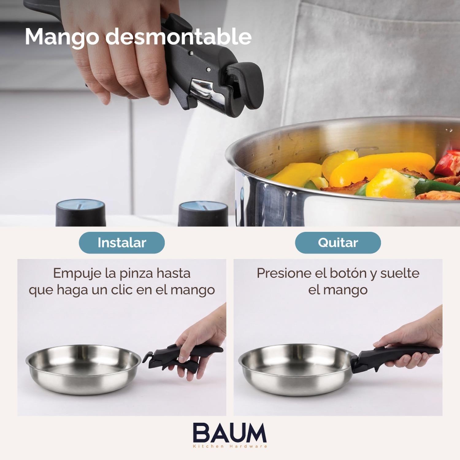 Juego Ollas Sartenes Baum Bateria Cocina Acero Inox 10Pcs-5