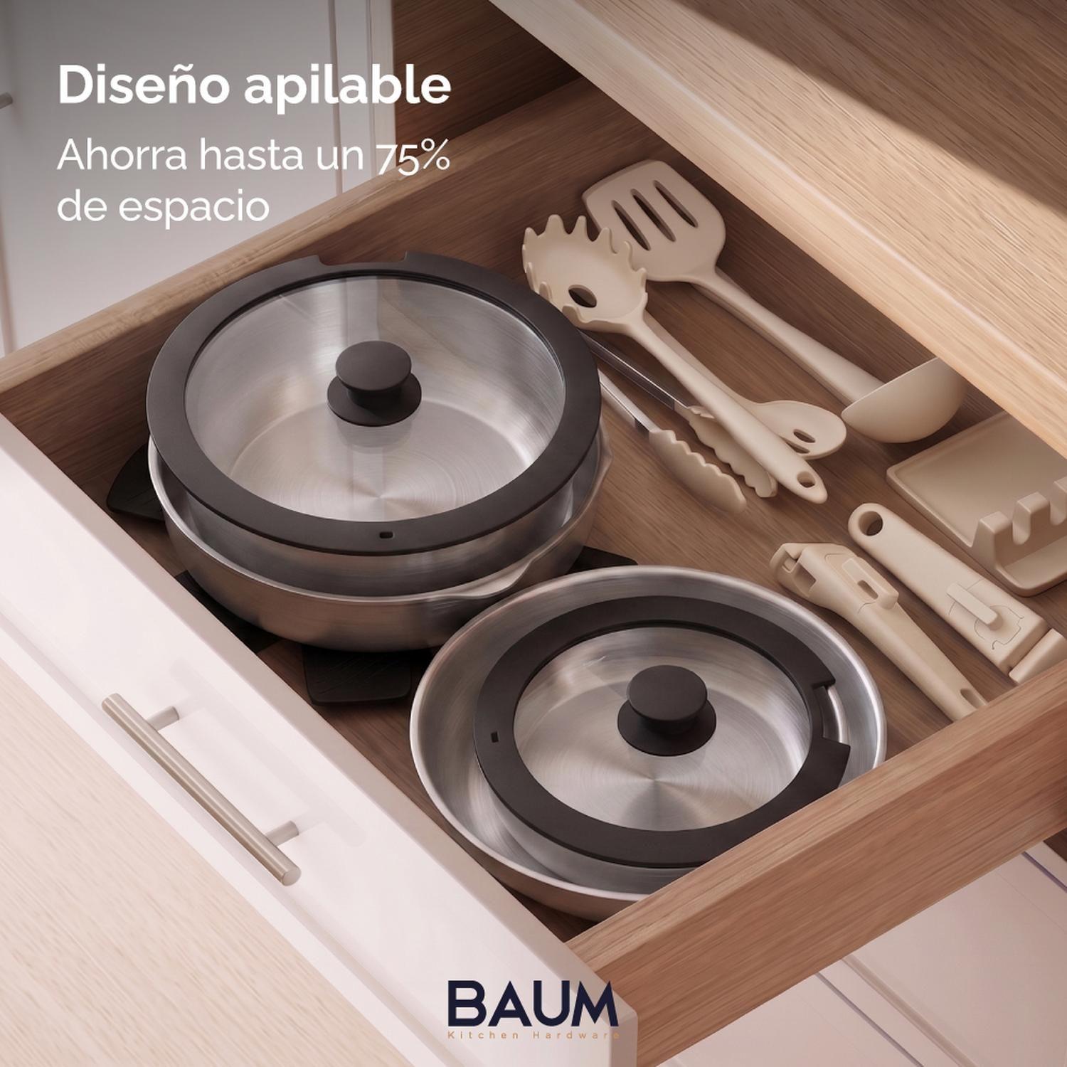 Juego Ollas Sartenes Baum Bateria Cocina Acero Inox 10Pcs-7