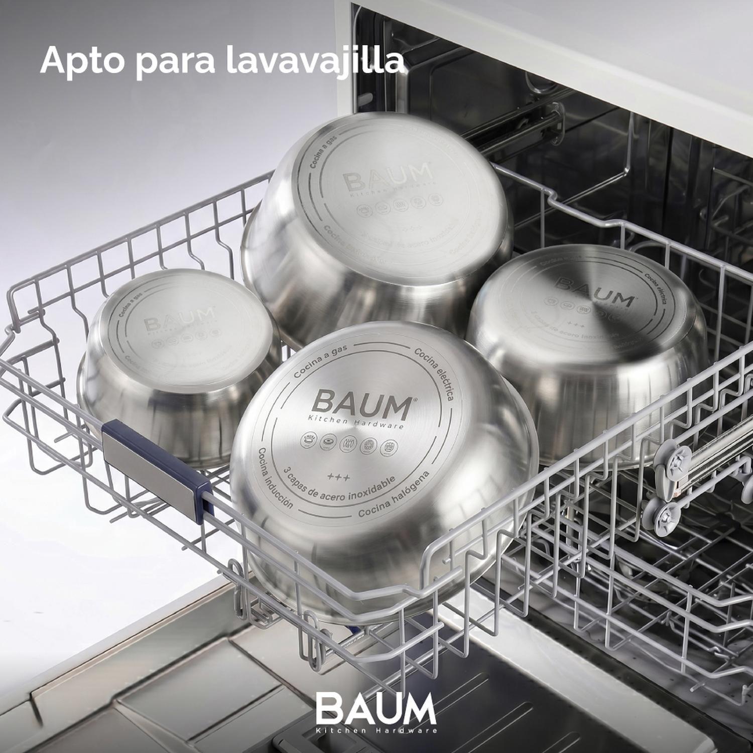 Juego Ollas Sartenes Baum Bateria Cocina Acero Inox 10Pcs-9