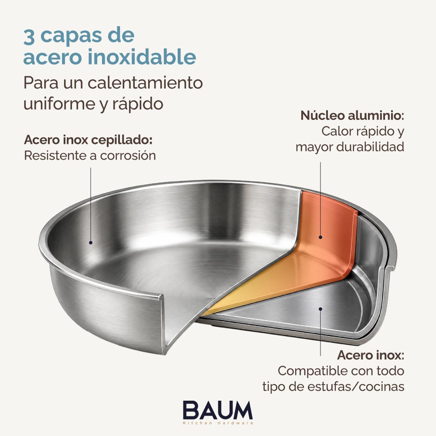 Juego Ollas Sartenes Baum Bateria Cocina Acero Inox 10Pcs-2