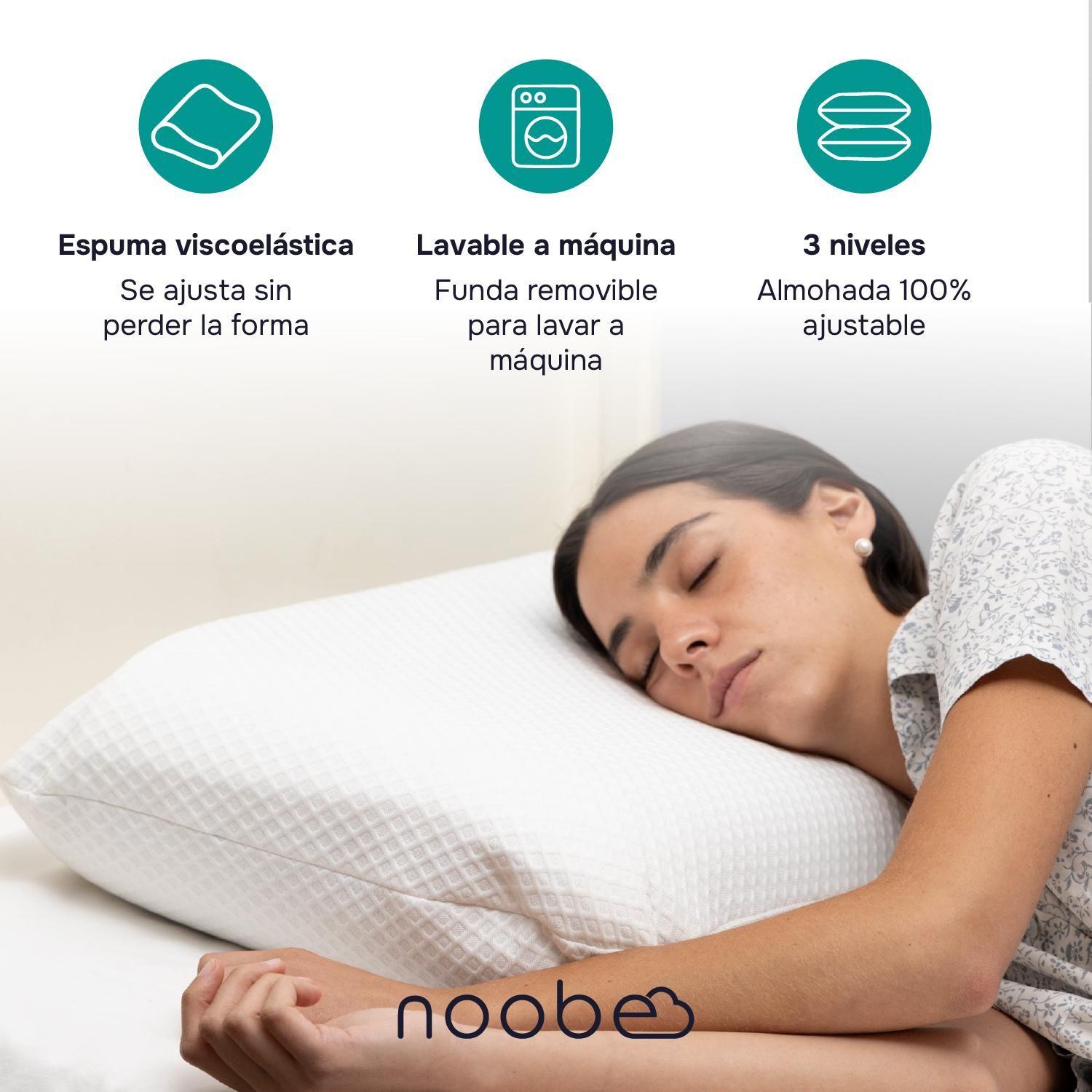 Almohada Viscoelastica Memory Foam Noobe 3 Capas Ajustable-5