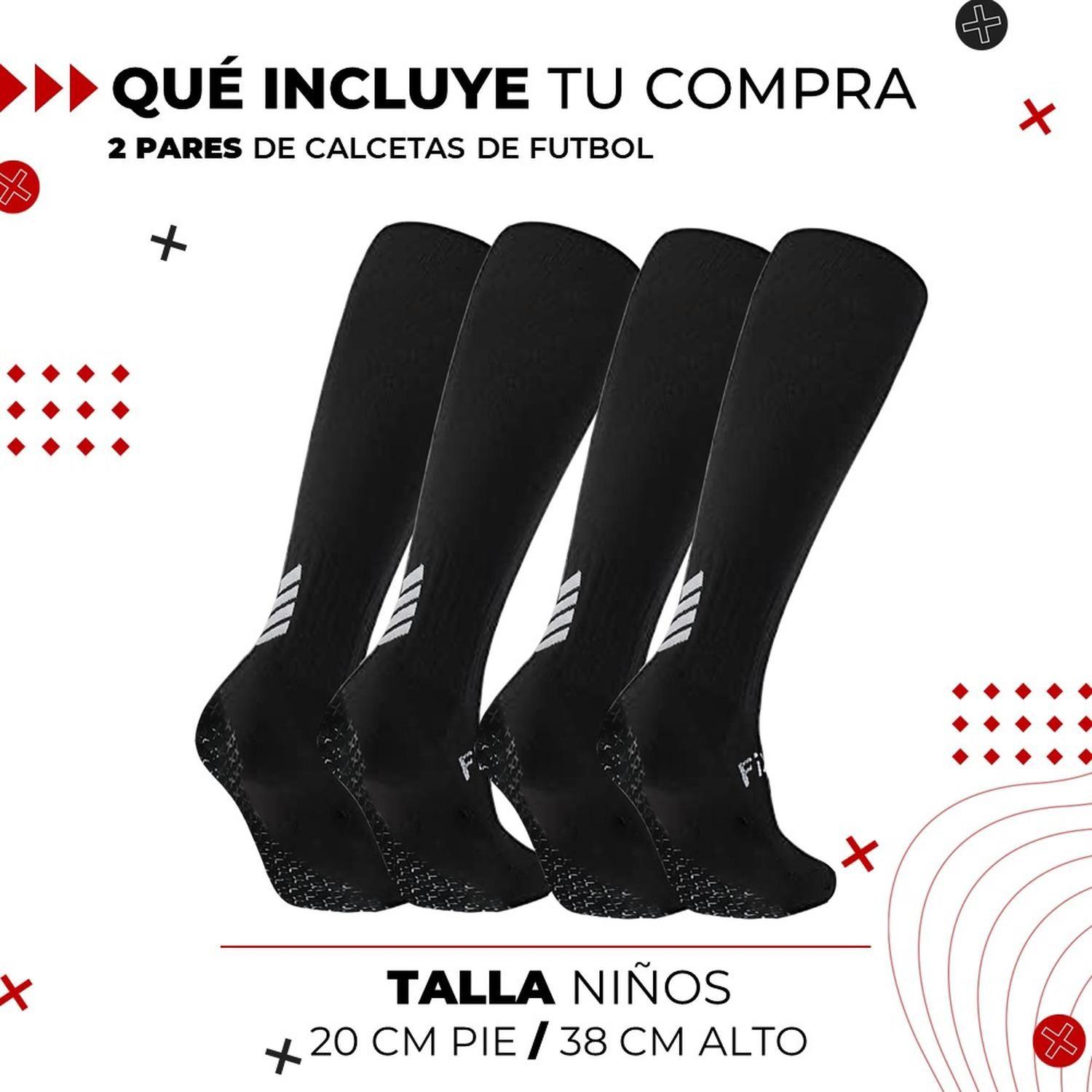 Medias Futbol Deportivas Niños Antideslizantes Fitnics Set 2-7