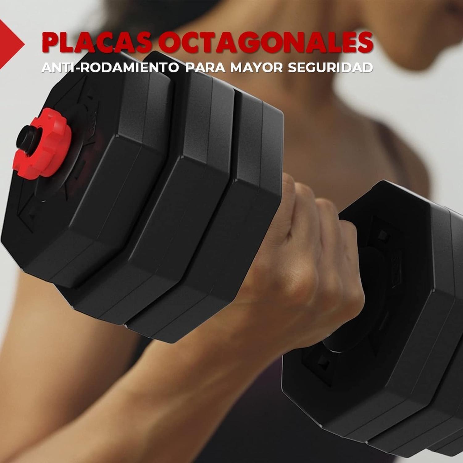Mancuernas Ajustables 20 Kg Total Set 2en1 + Barra-4