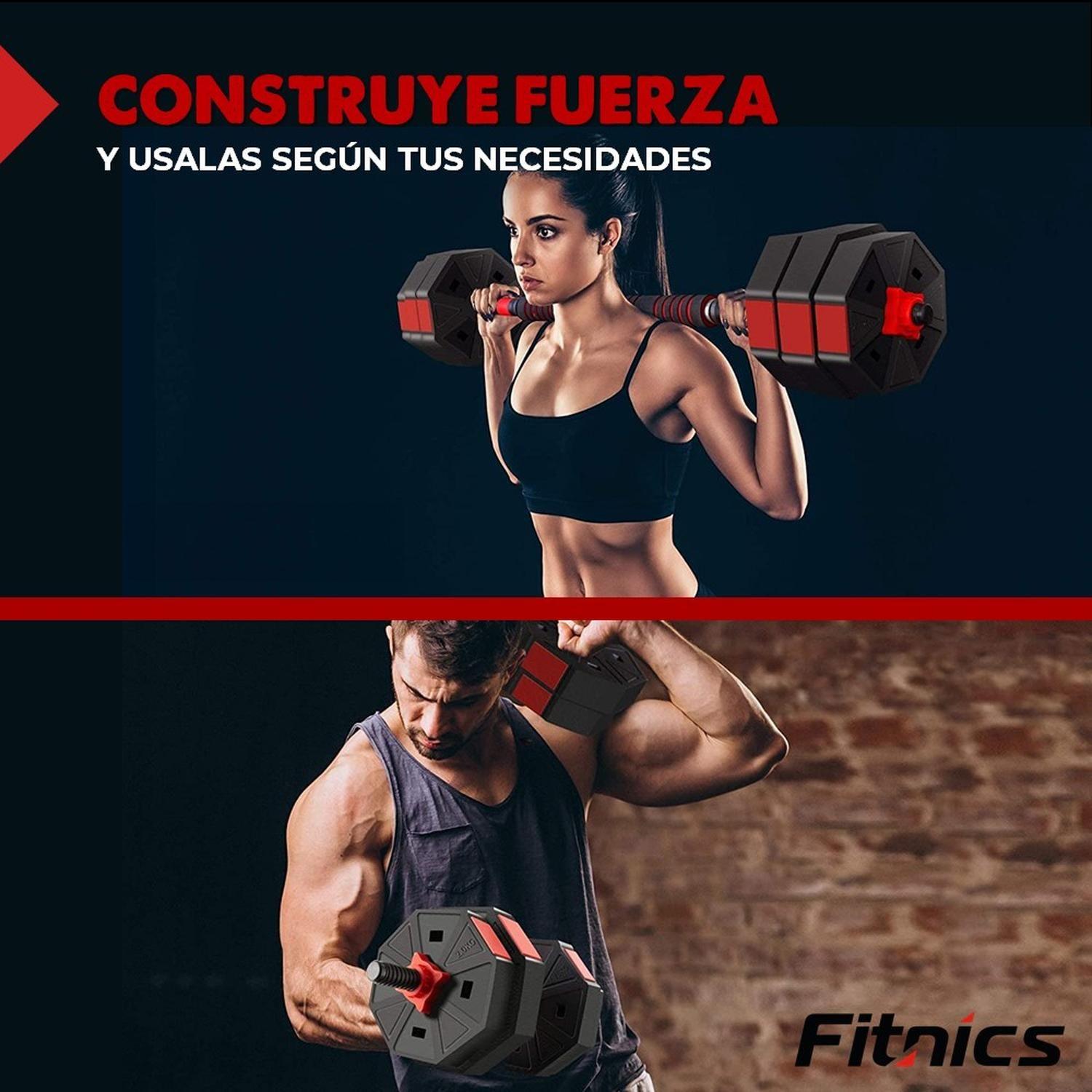 Mancuernas Ajustables 20 Kg Total Set 2en1 + Barra-5