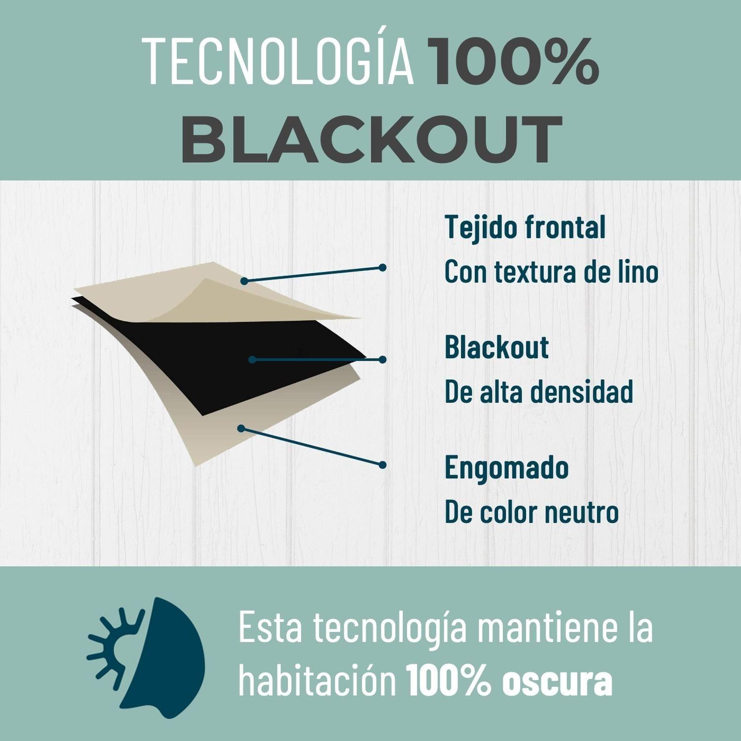 Cortina 100% Blackout Engomada Termica X4 Casatua Tipo Lino-2
