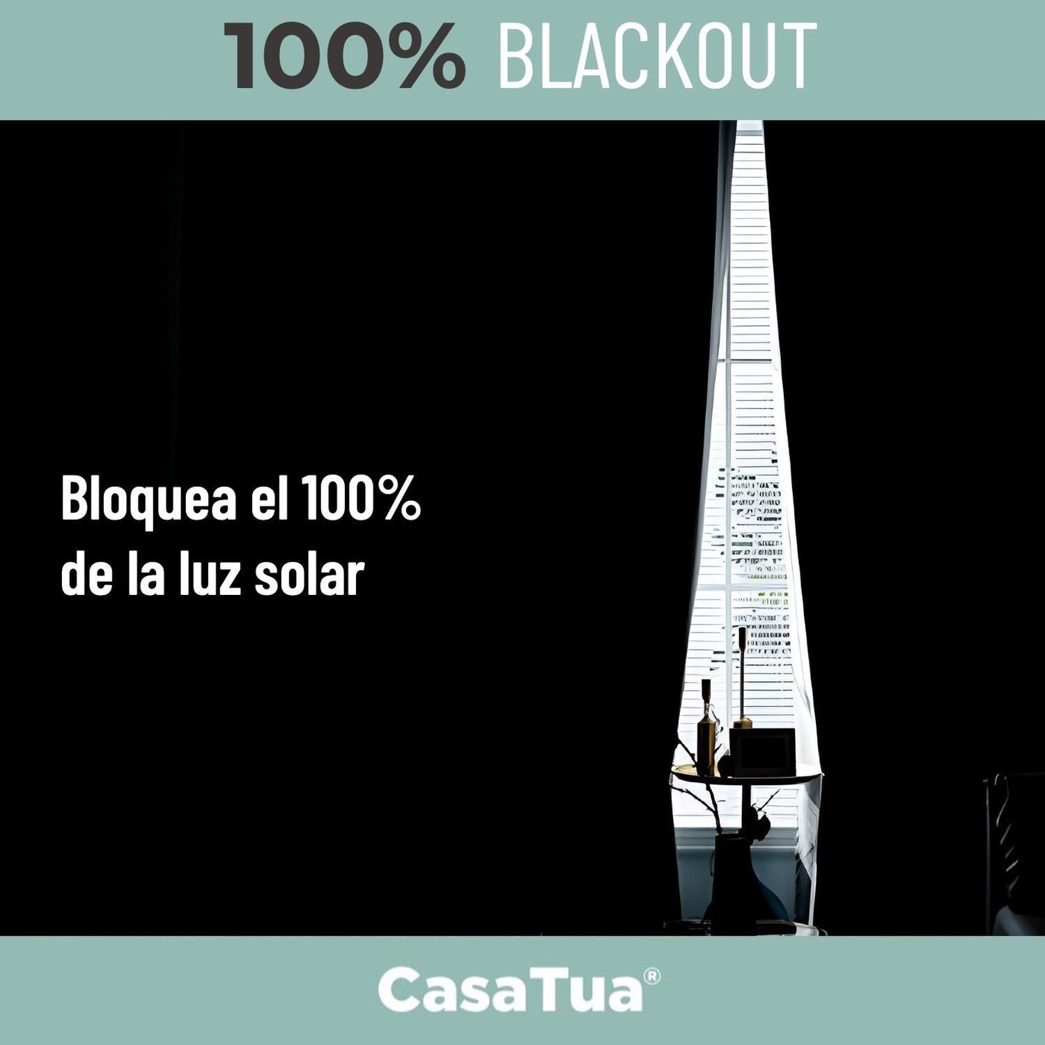 Cortina 100% Blackout Engomada Termica X4 Casatua Tipo Lino-5