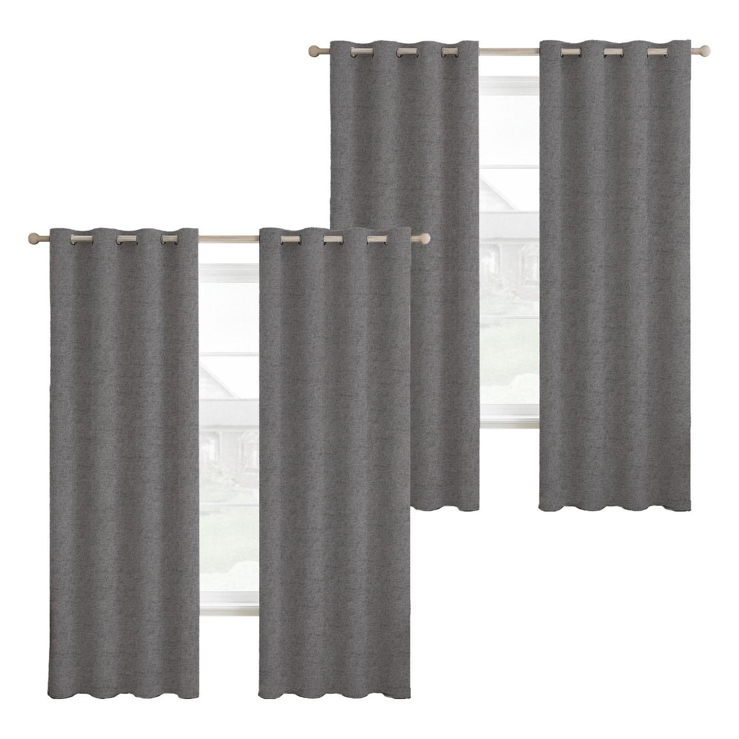 Cortina 100% Blackout Engomada Termica X4 Casatua Tipo Lino-0