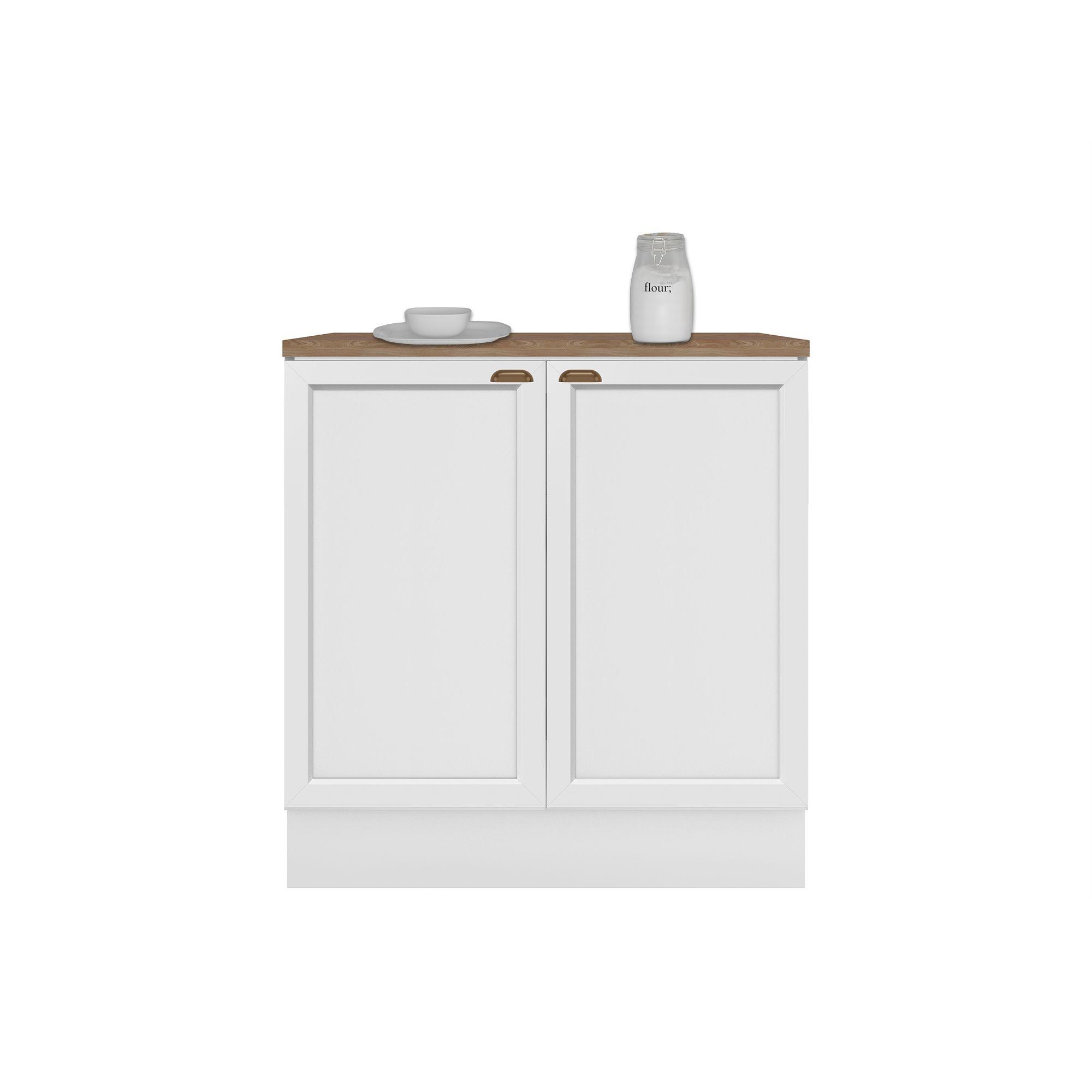 MUEBLE COCINA 2 PUERTAS CUBIERTA CAFÉ AMERICANA BLANCO-0