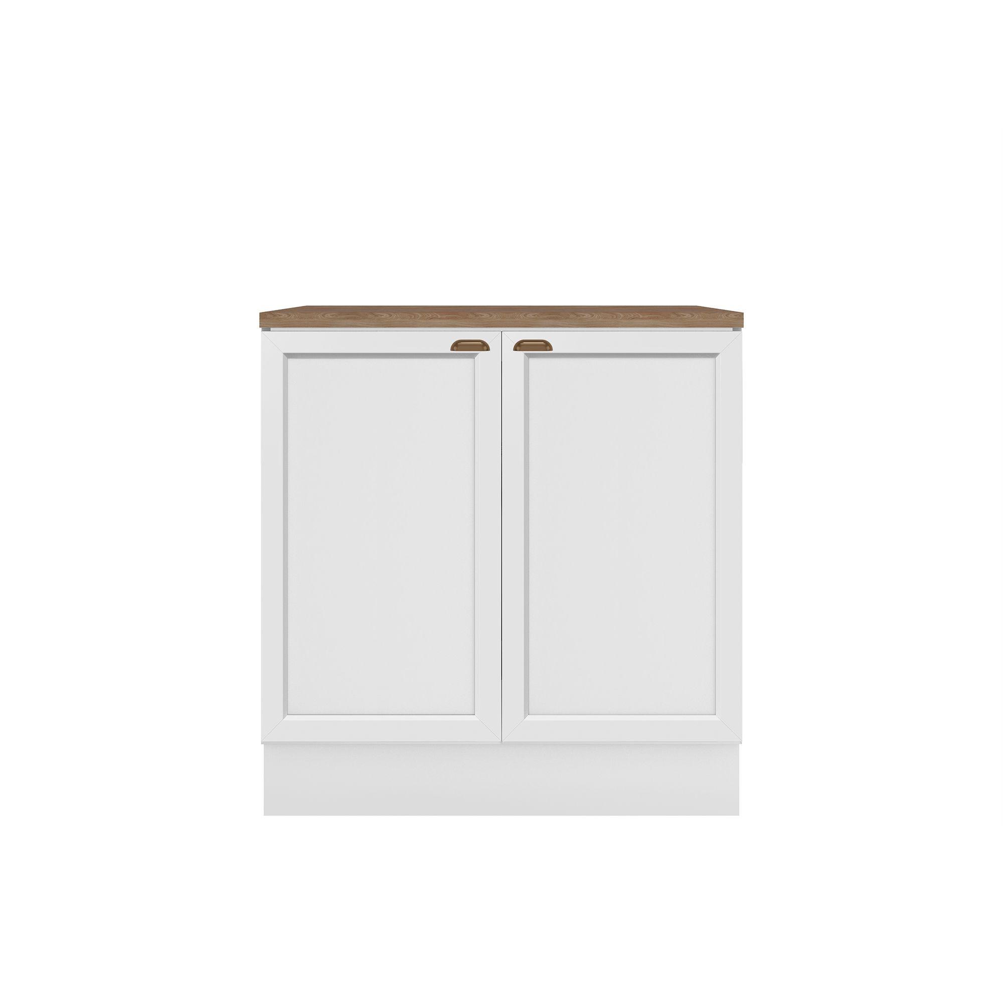 MUEBLE COCINA 2 PUERTAS CUBIERTA CAFÉ AMERICANA BLANCO-1