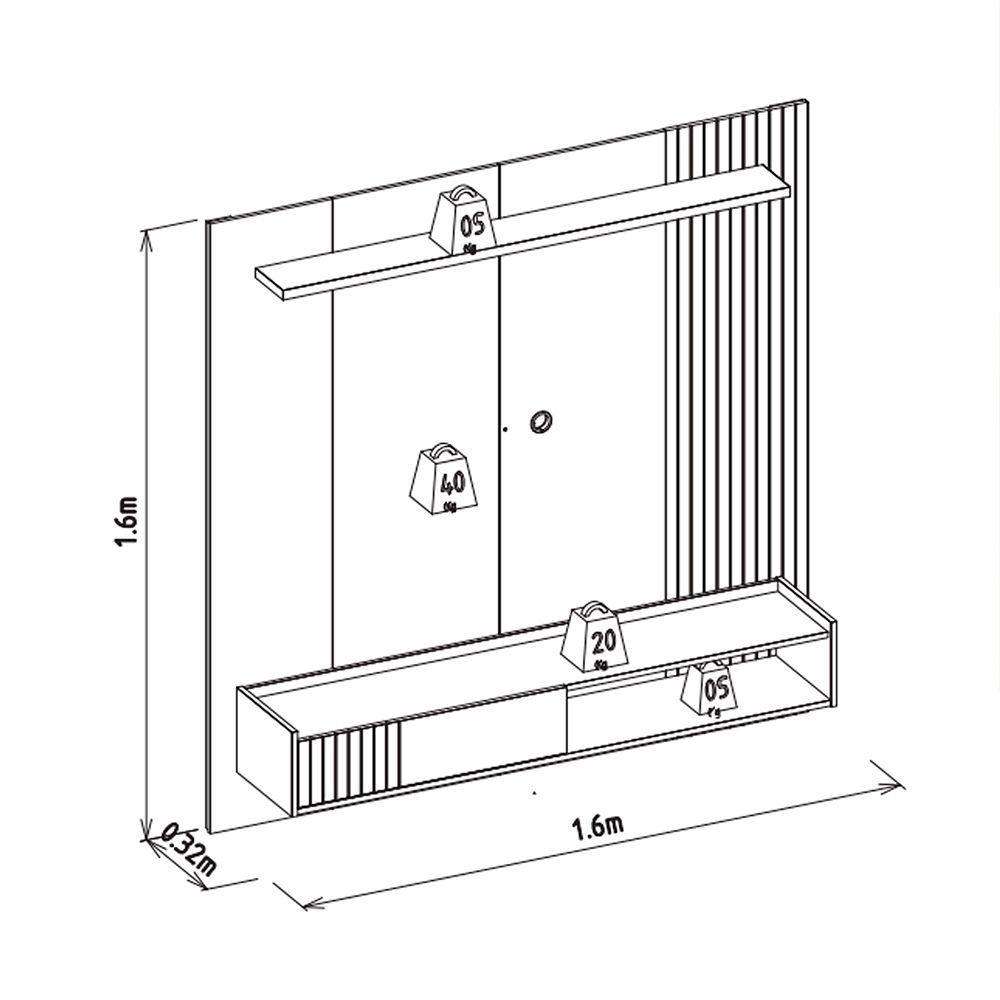 PANEL TV 65' 1 PUERTA HOME MOBILI VIA-6