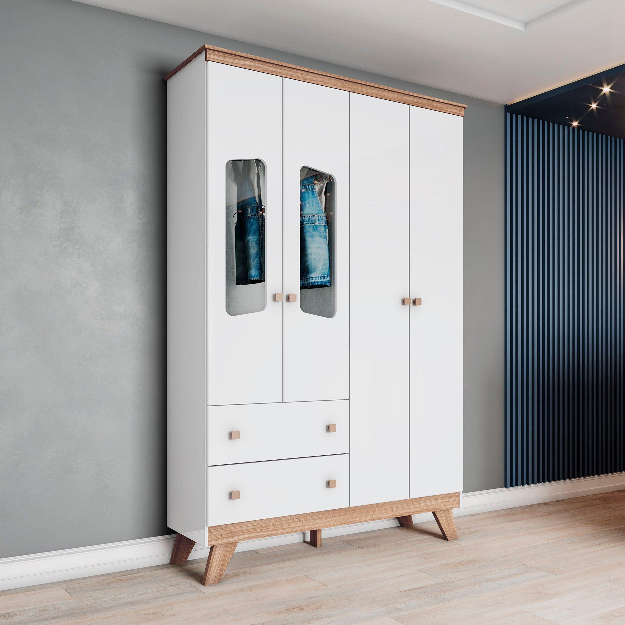 CLOSET 4 PUERTAS 2 CAJONES HOME MOBILI MADA BLANCO-6