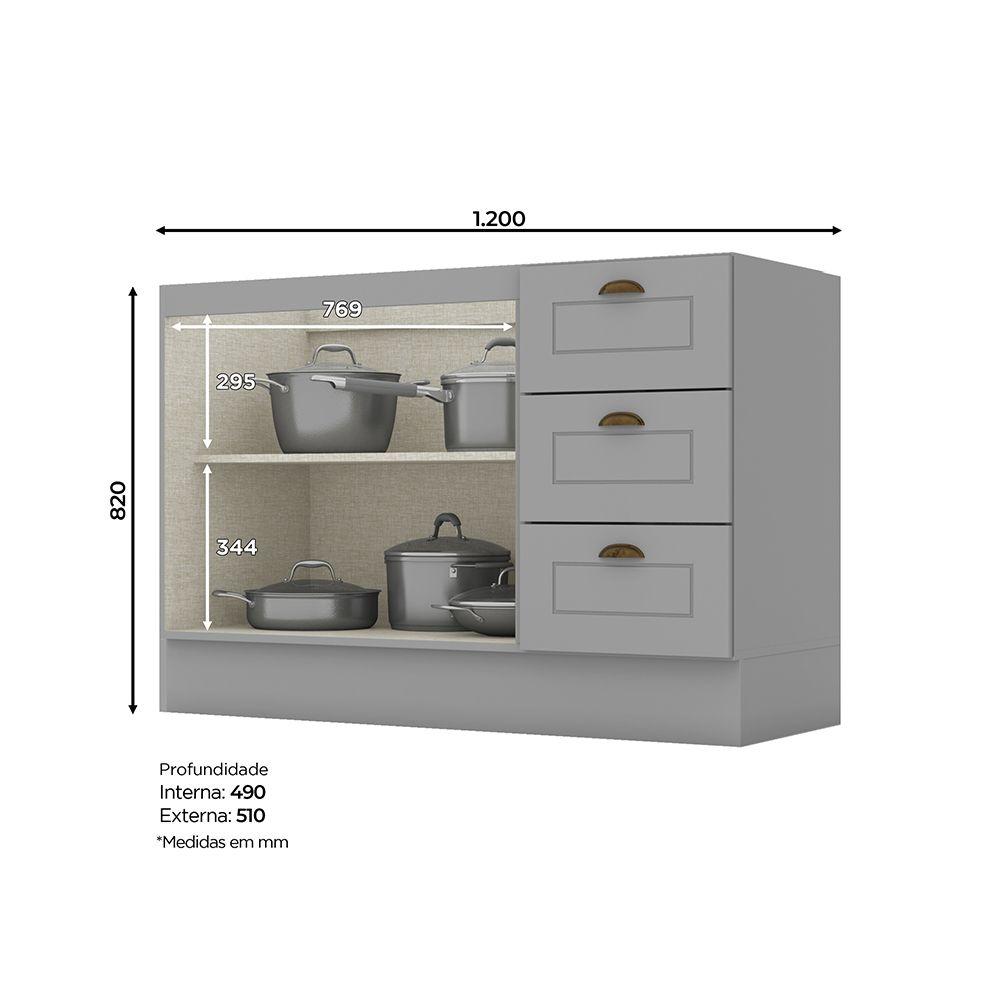 MODULO COCINA 2 PUERTAS + 3 CAJONES GRIS NATUE-3