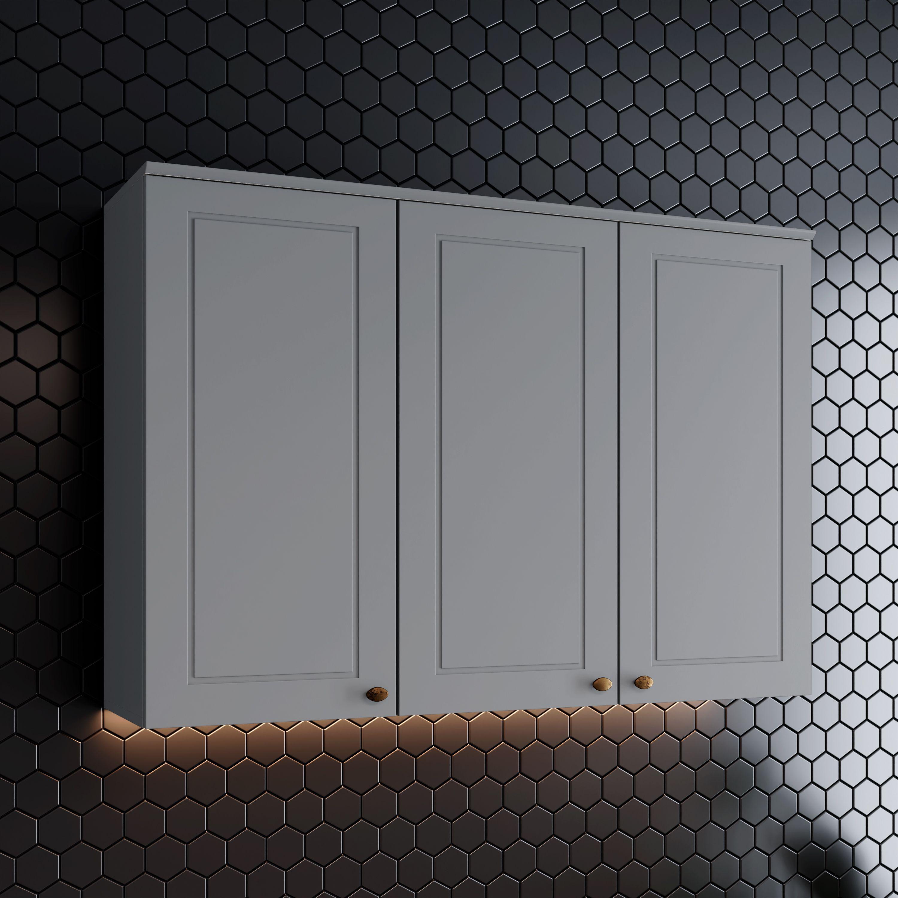 Módulo de Cocina 3 Puertas Aéreo Americana Gris-3
