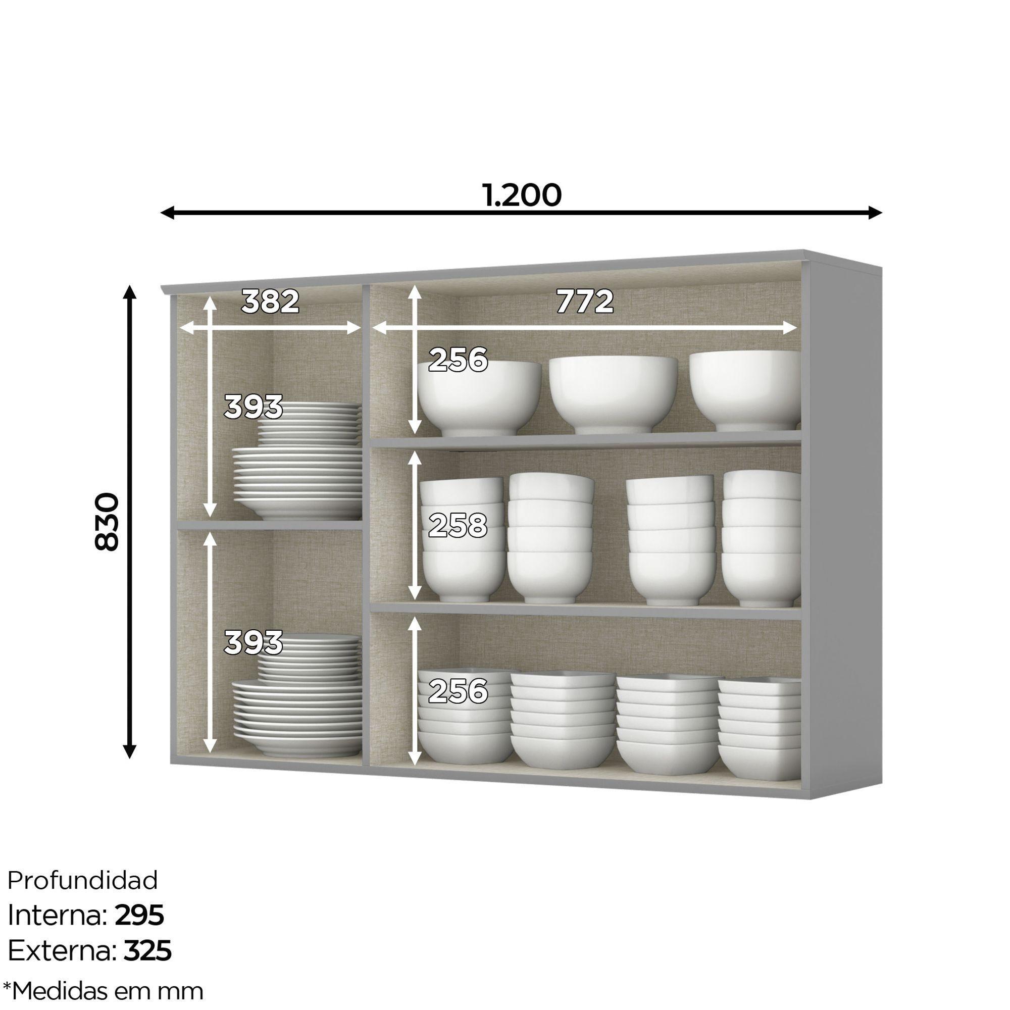 Módulo de Cocina 3 Puertas Aéreo Americana Gris-2