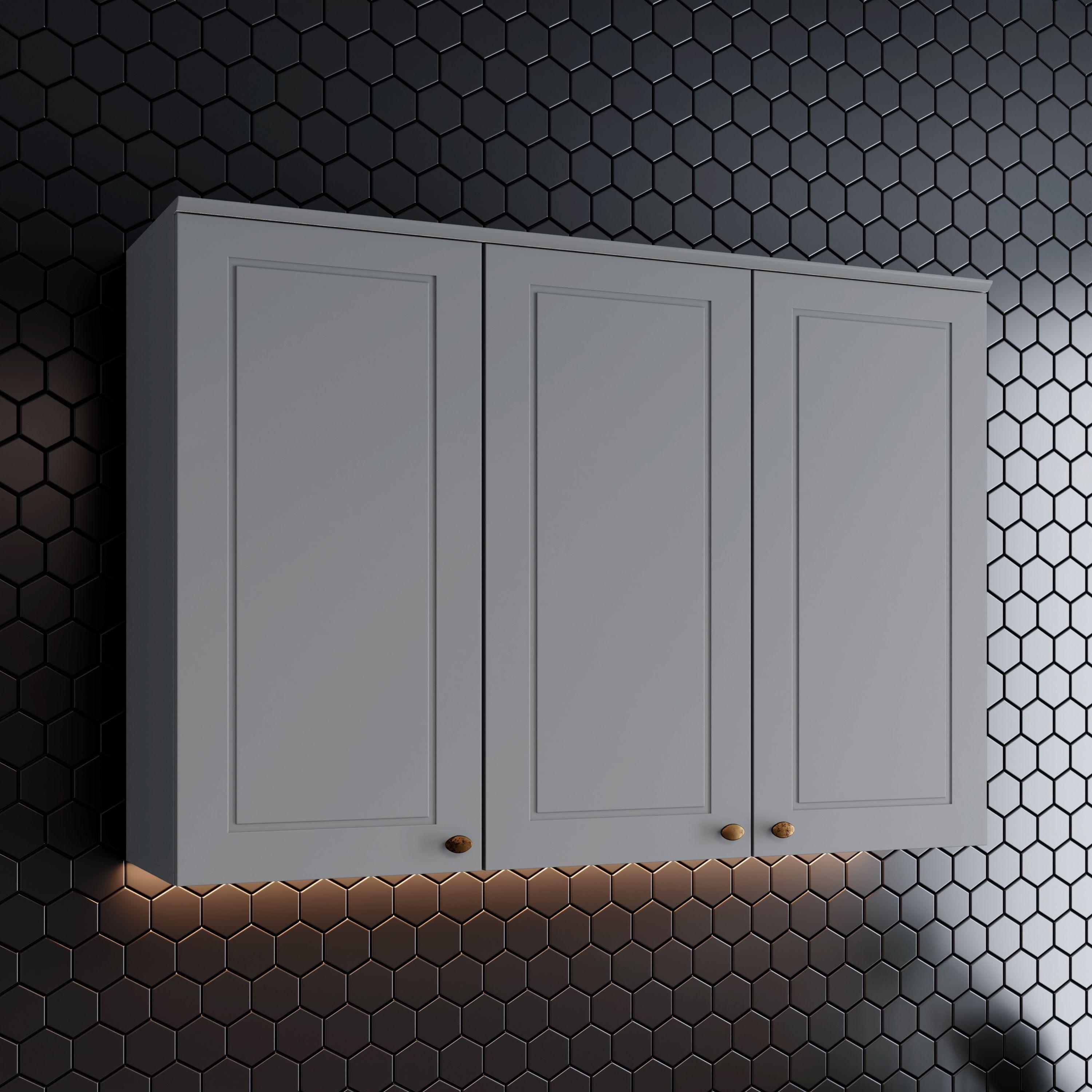Módulo de Cocina 3 Puertas Aéreo Americana Gris-3
