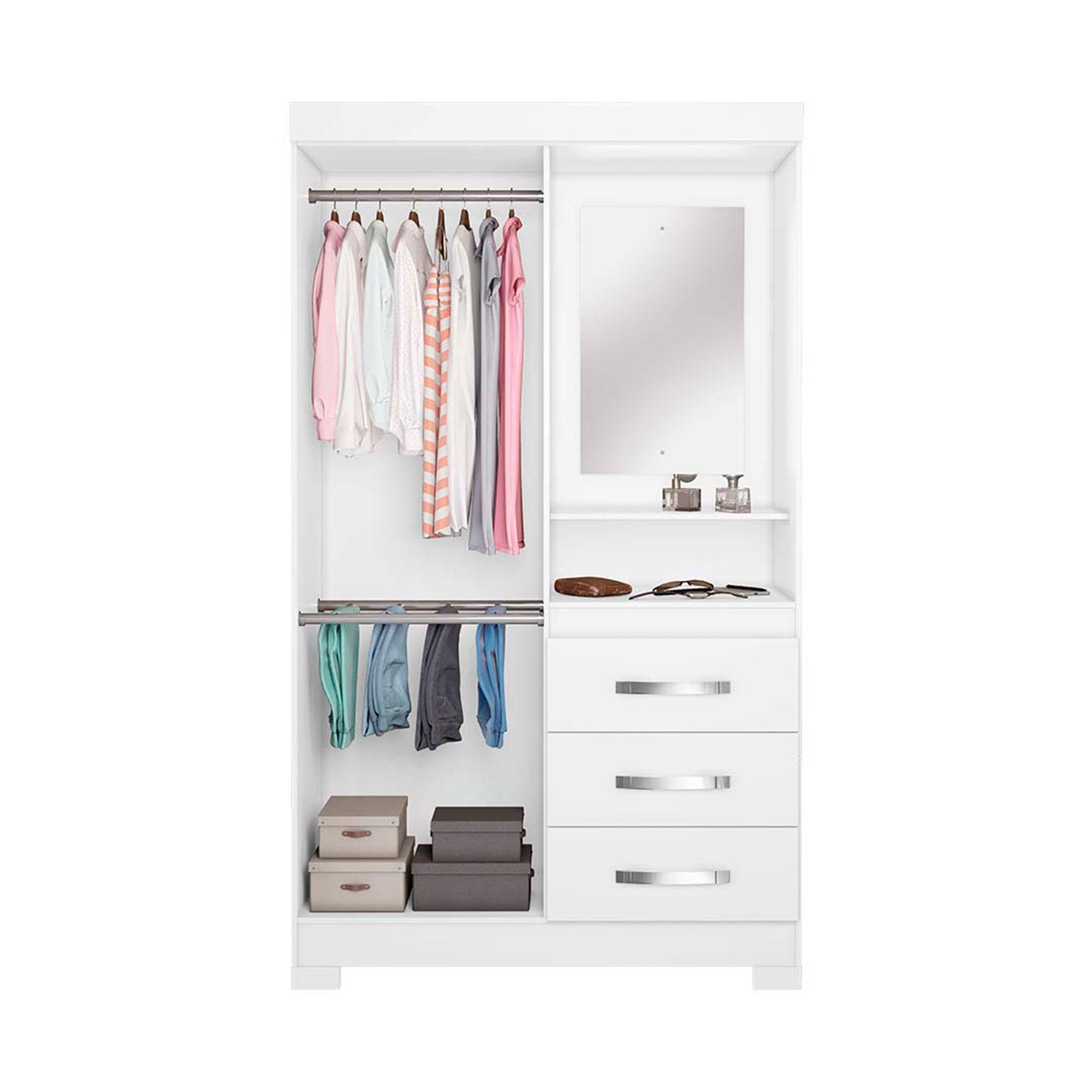 CLOSET 2 PUERTAS 3 CAJONES HOME MOBILI LIA BLANCO-4