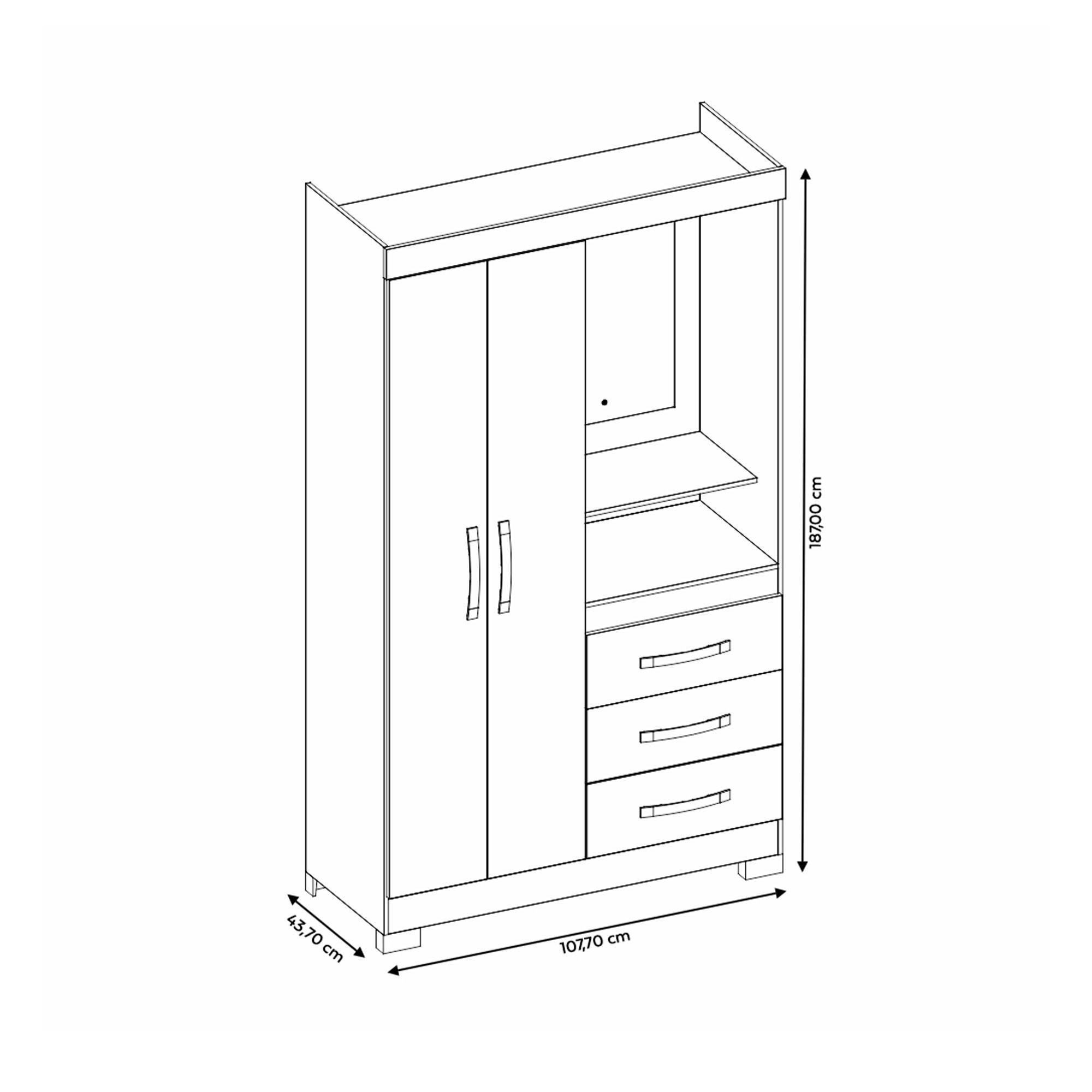 CLOSET 2 PUERTAS 3 CAJONES HOME MOBILI LIA BLANCO-6